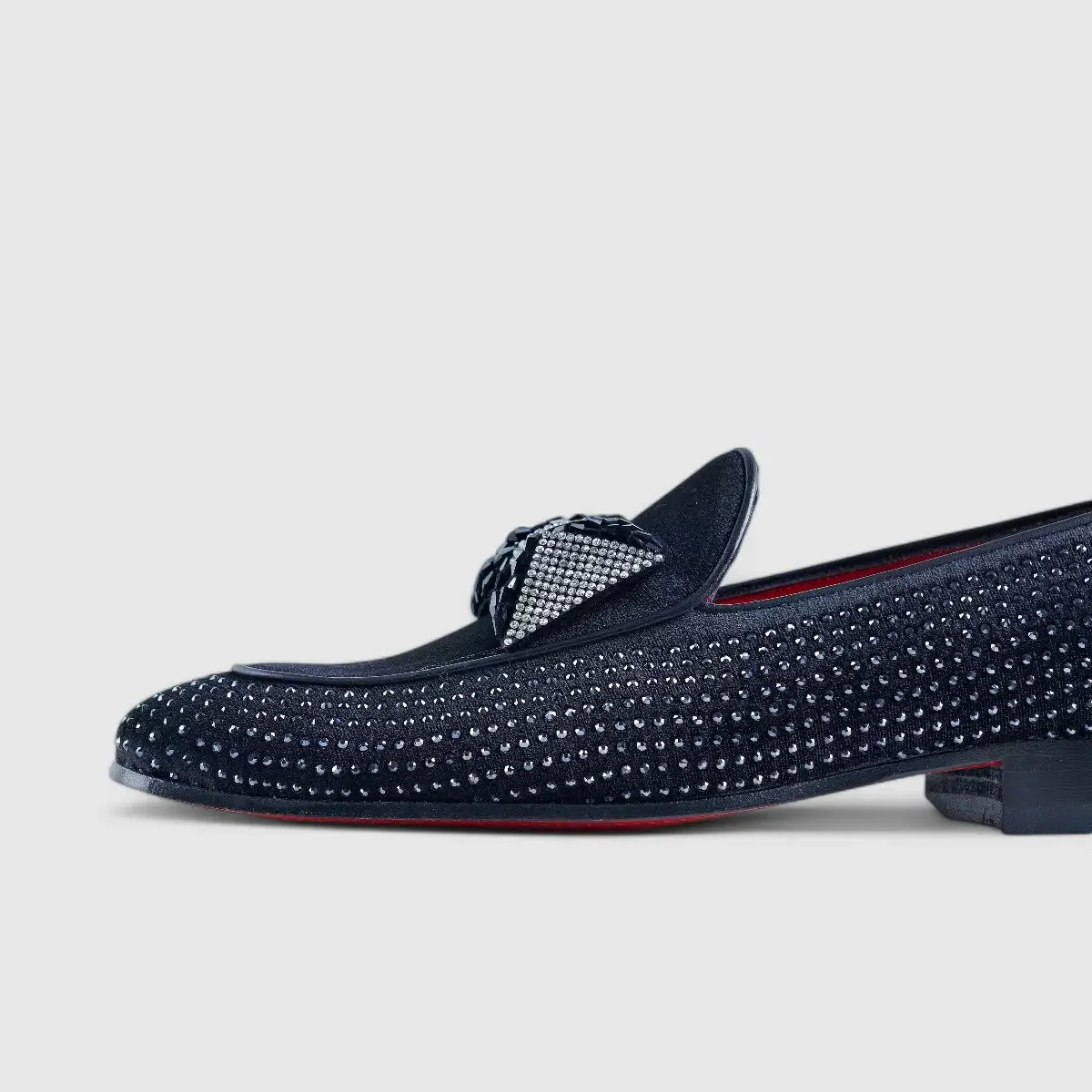Elitto Bling Dress Loafers E9000 Black Velvet - Image 5