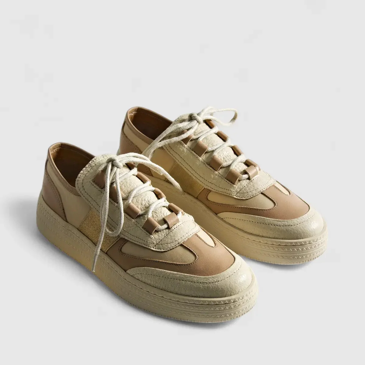 Eternal Ladies Leather Sneaker Beige 205A3034D - Image 2
