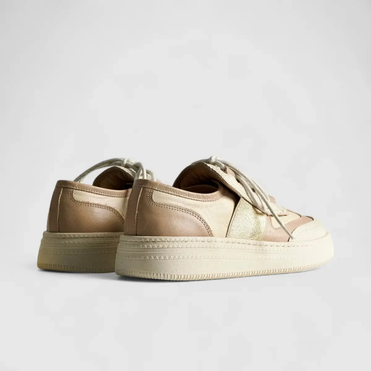 Eternal Ladies Leather Sneaker Beige 205A3034D - Image 3