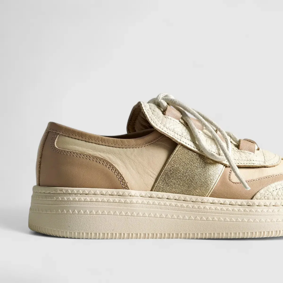 Eternal Ladies Leather Sneaker Beige 205A3034D - Image 5