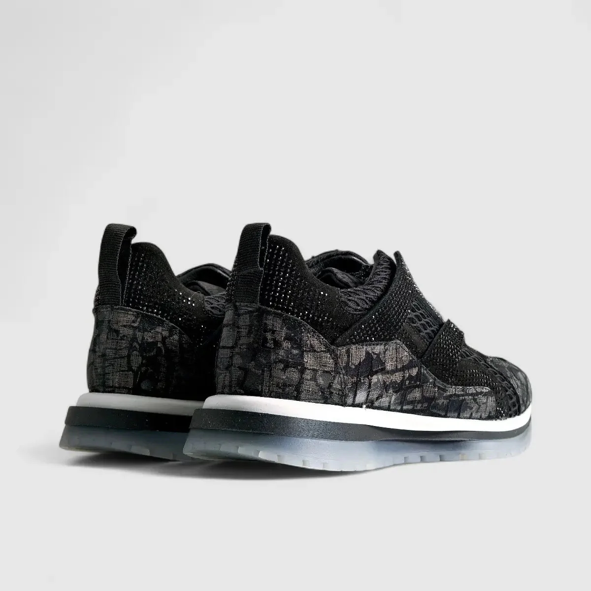 Eternal Ladies Leather Sneaker Black 1703242 - Image 3