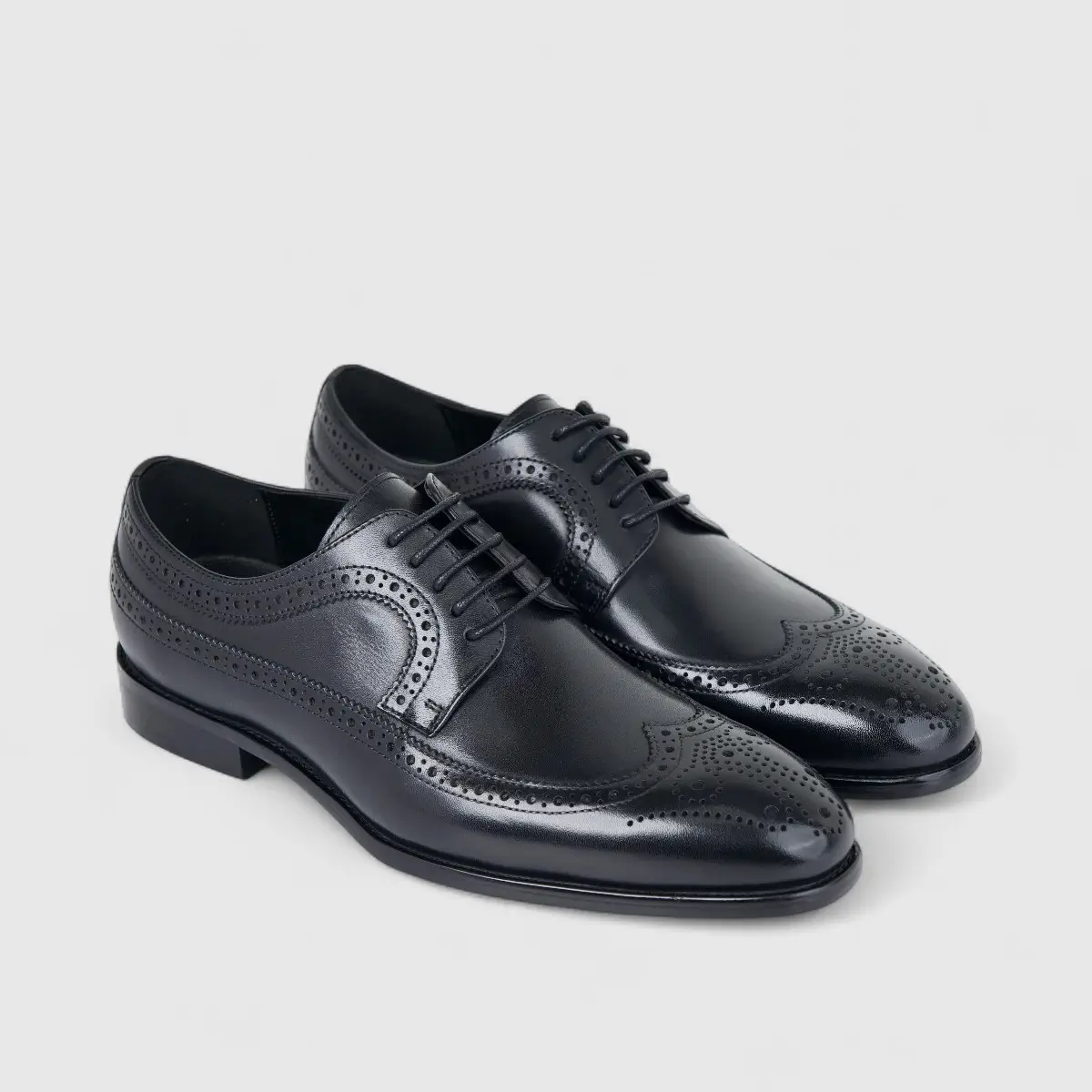 Fabino Men's (UK5 TO UK12) Leather Lace Up Brogue M3220174 Black FB14 - Image 2