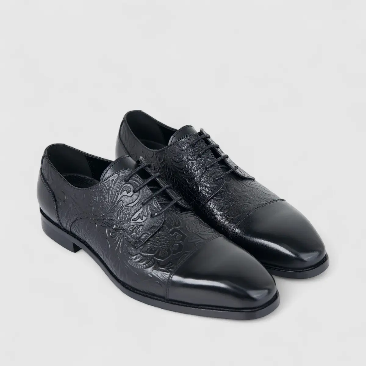 Fabino Men's (UK5 TO UK12) Leather Lace Up M3220170 Black FB5 - Image 2