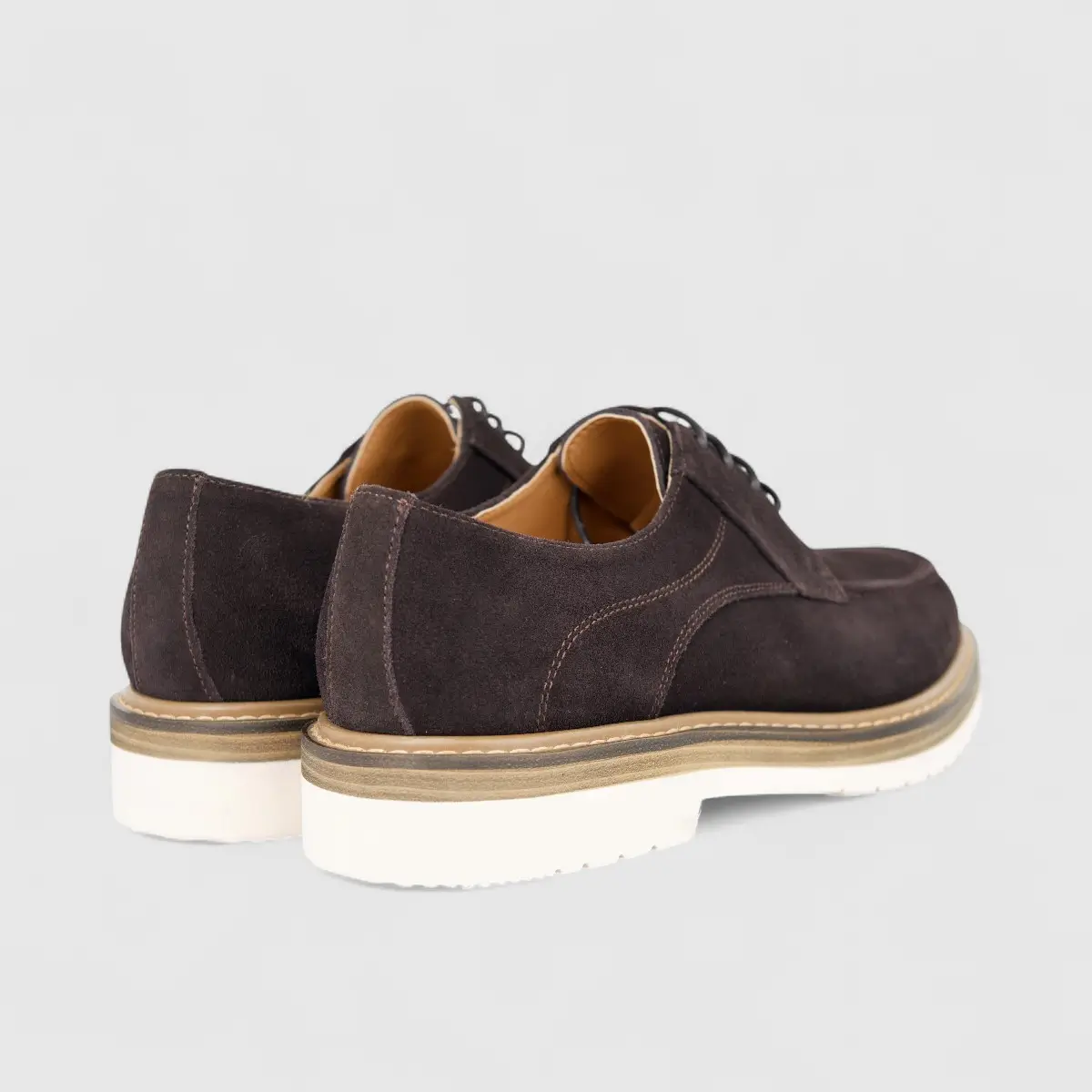 Fabino Men's (UK5 TO UK12) Chunky Sole Suede Lace Up M3220184 Chocolate FB17 - Image 3