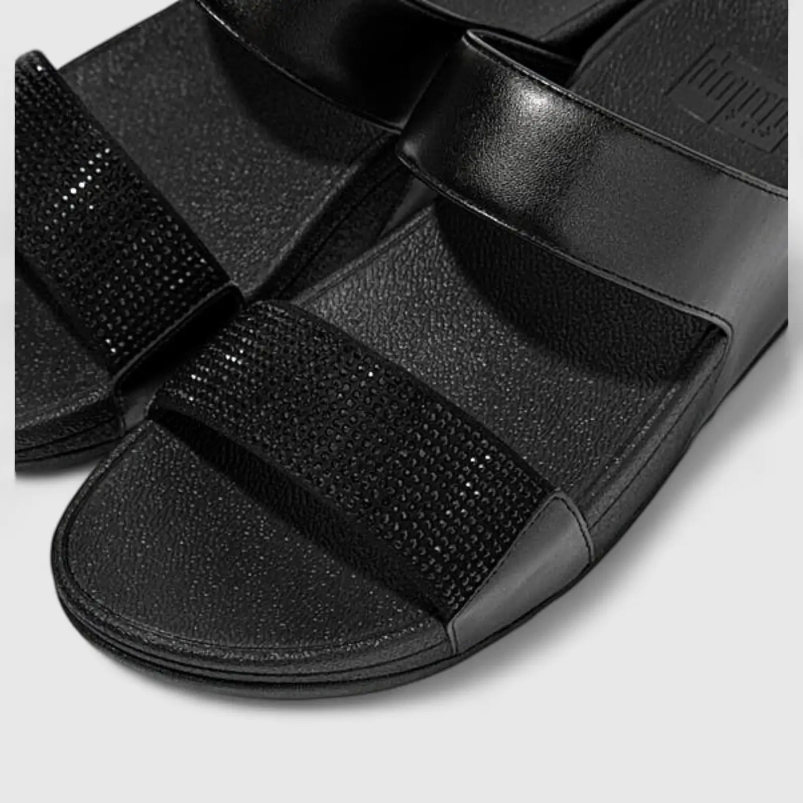Fit Flop Ladies Comfort Sandal Lulu Crystal Embellished Slide EC4-090 Black FP108 - Image 3