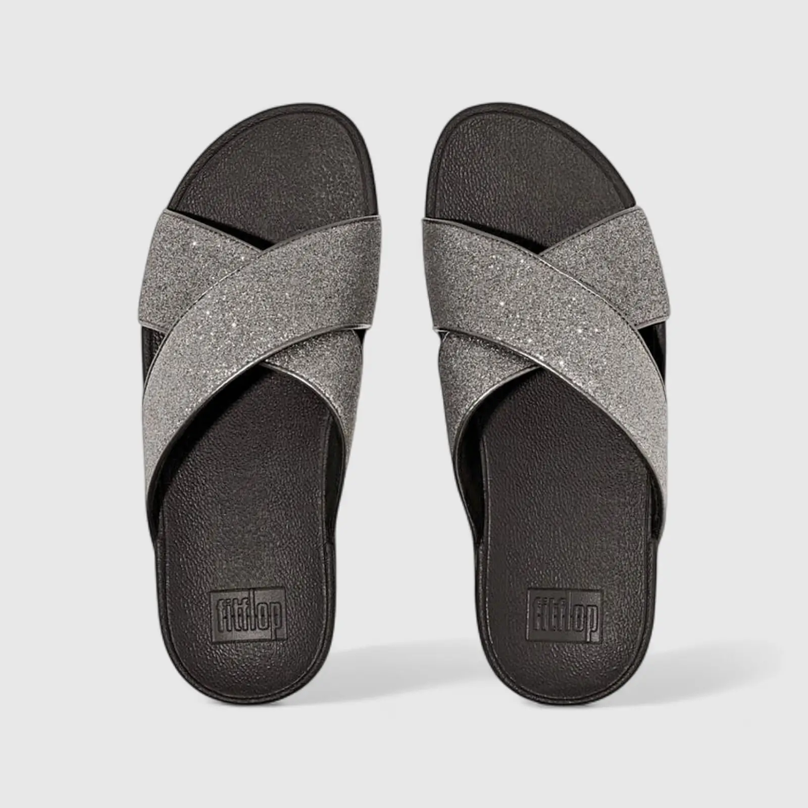 Fit Flop Ladies Comfort Sandal Lulu Glitter Dust Slide IK6-054 Pewter FP97 - Image 2