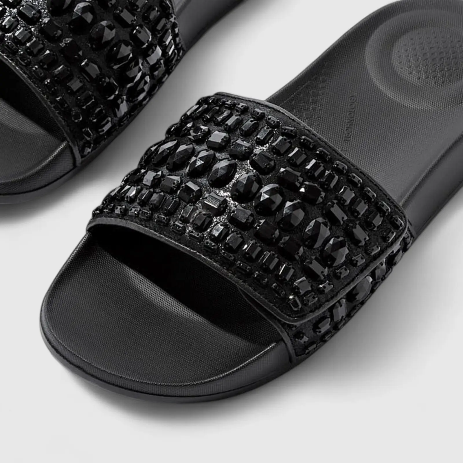 Fit Flop Ladies Comfort Slide I Qushion Multi Crystal JB1-090 Black FP102 - Image 5