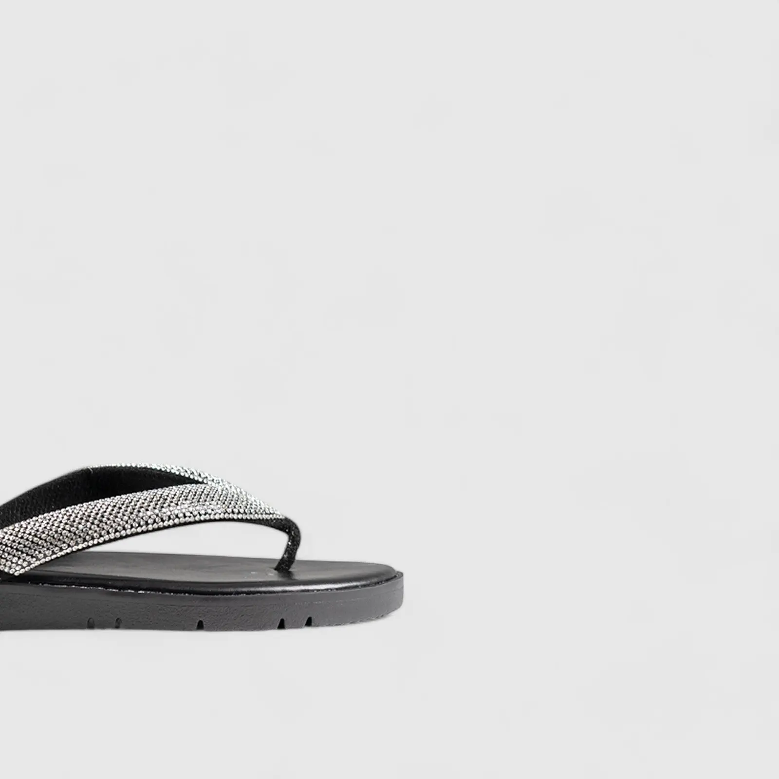 Flat Bling Sandal Black 01639 - Image 5