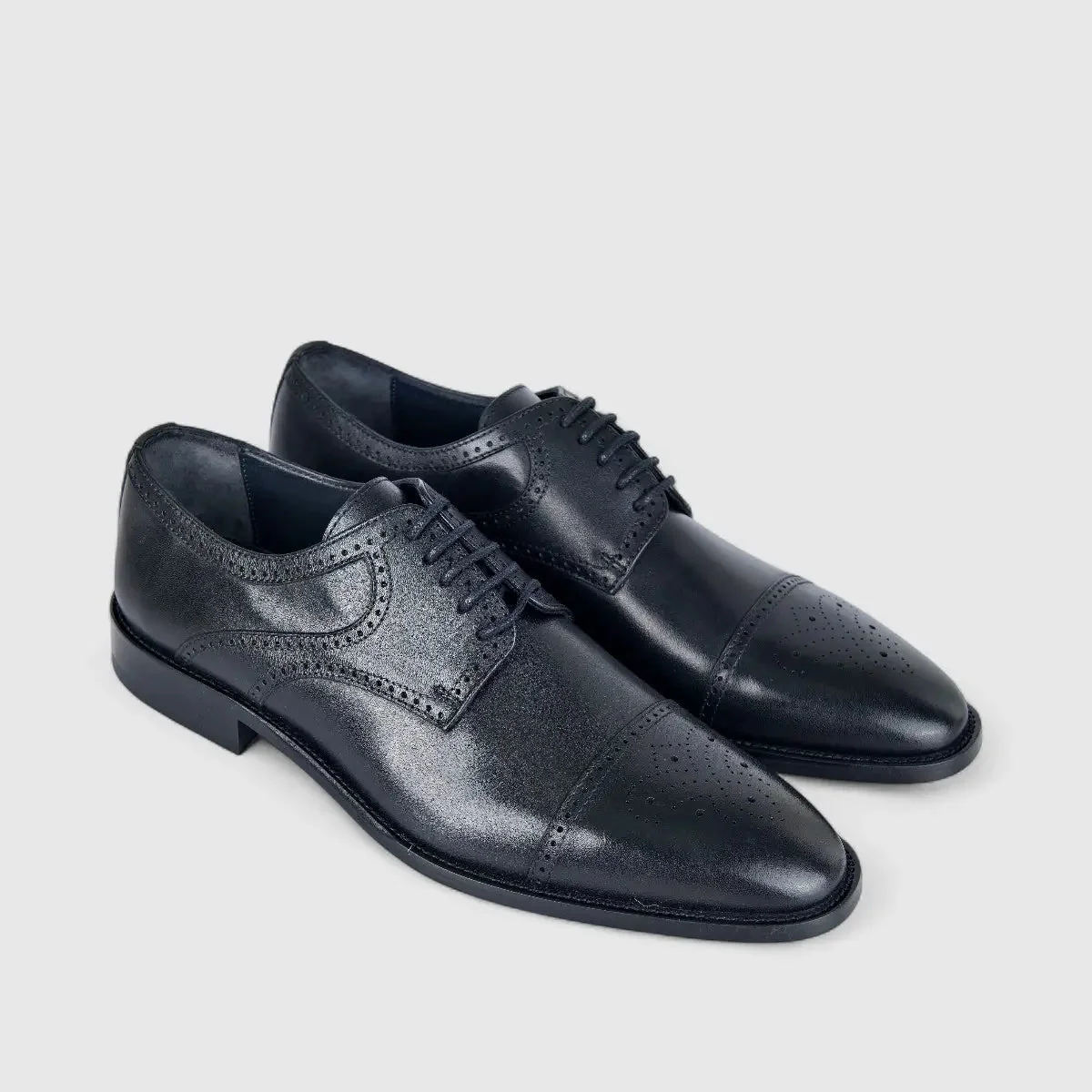 Florsheim Imperial Men's Derby Lace Up Punched Toe Cap Biga 123-19/001 Black EL26 - Image 2