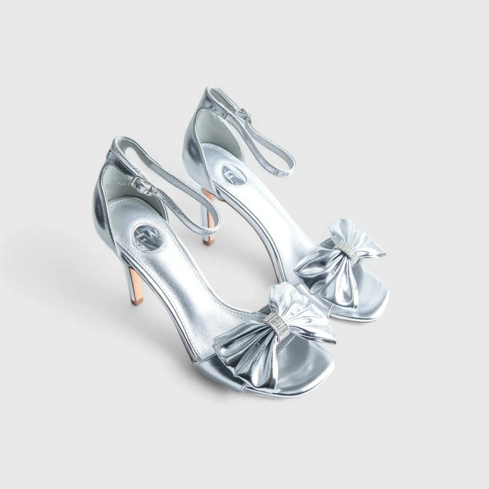 Footwork Dress Block Heel Evening Sandal Silver 01683 - Image 2