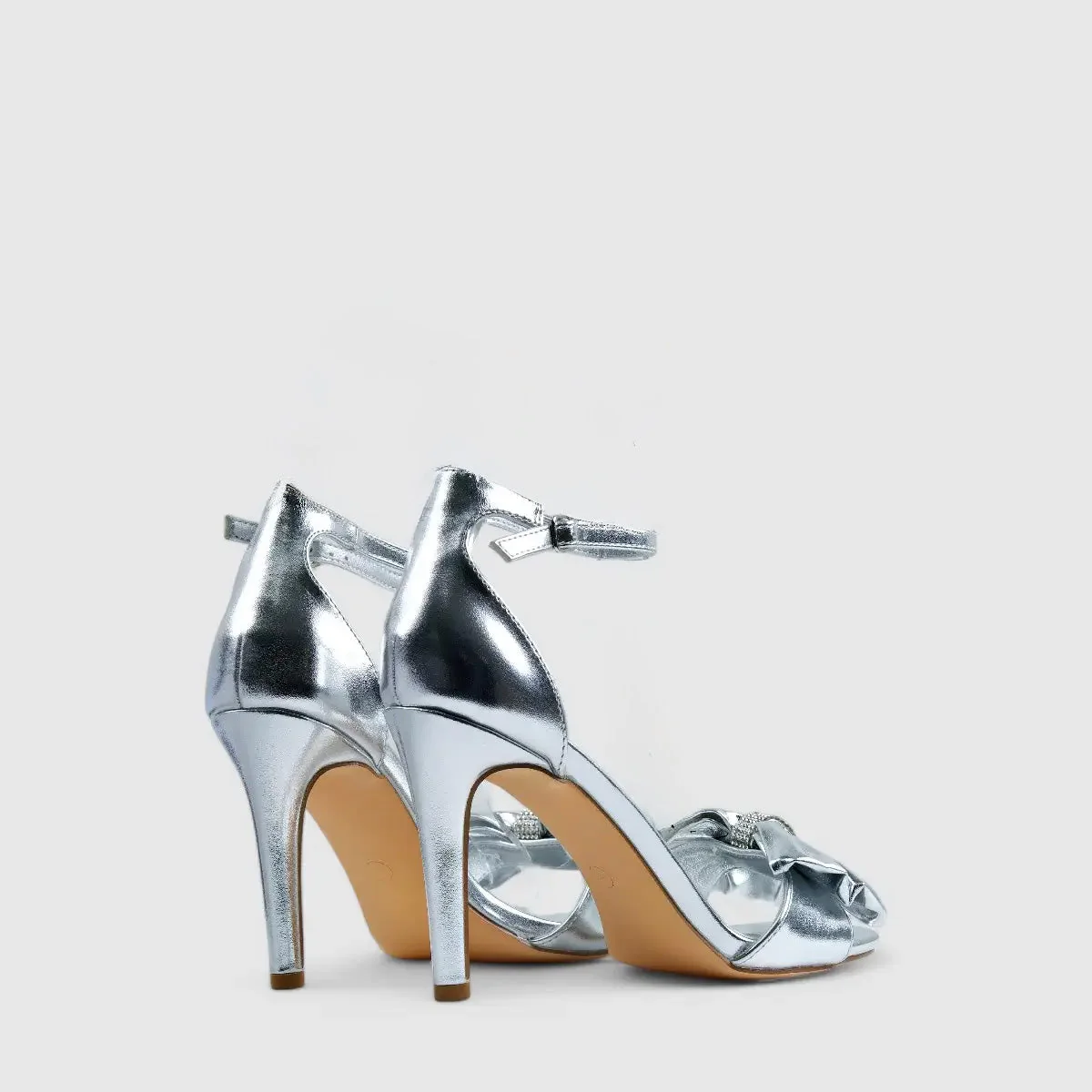 Footwork Dress Block Heel Evening Sandal Silver 01683 - Image 3