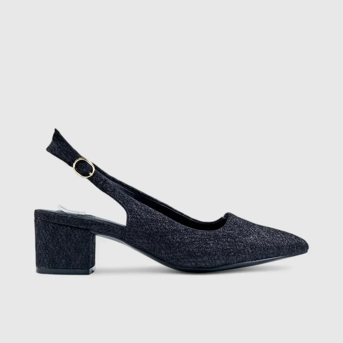 Footwork Dress Block Heel Evening Shoe Black 01663