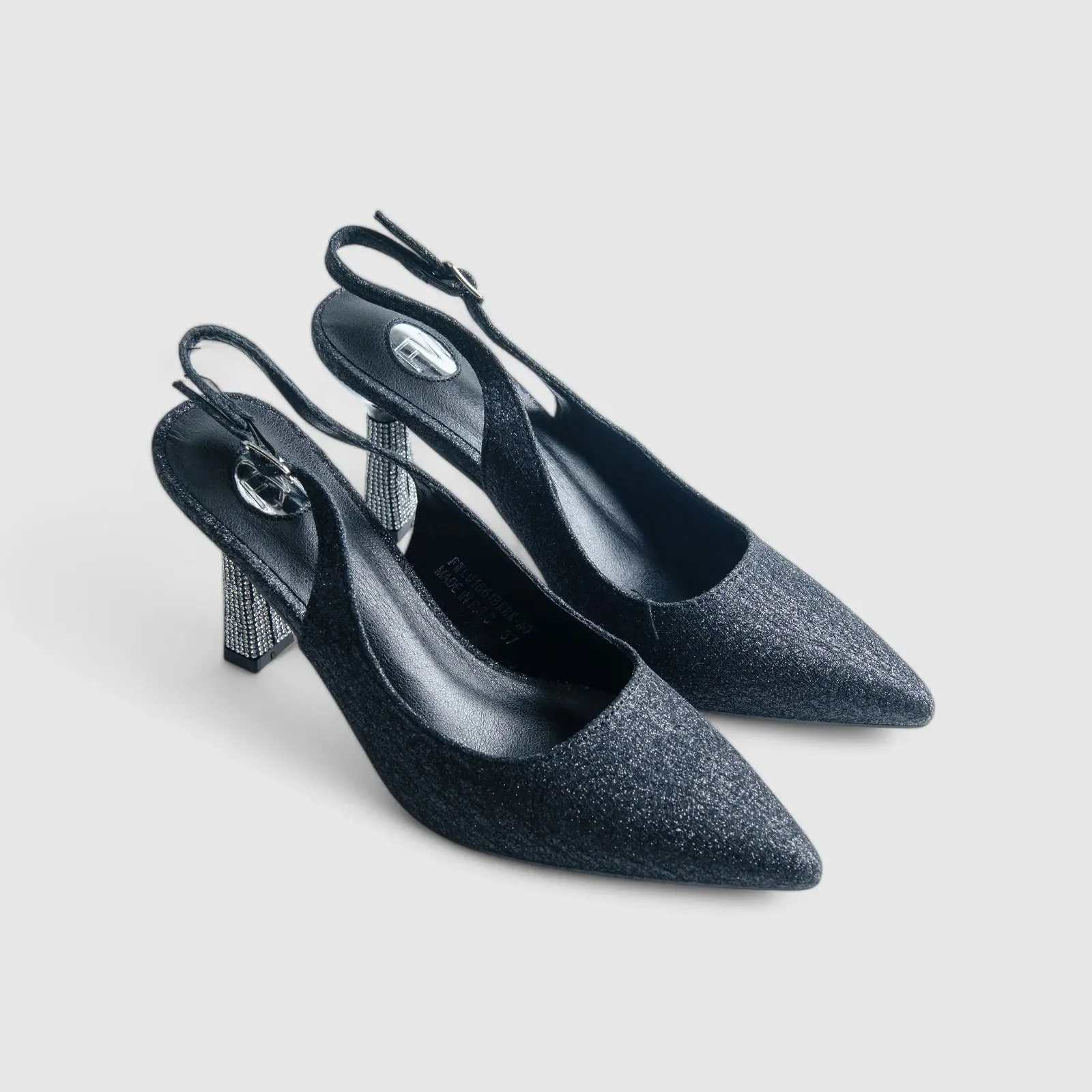 Footwork Dress Block Heel Evening Shoe Black 01663 - Image 2