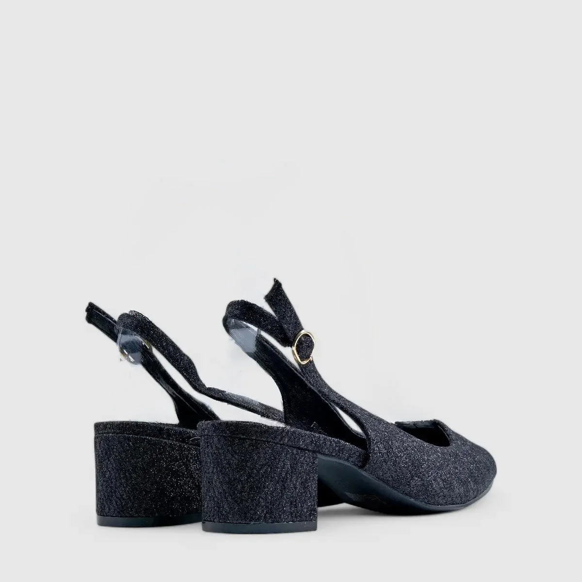 Footwork Dress Block Heel Evening Shoe Black 01663 - Image 3