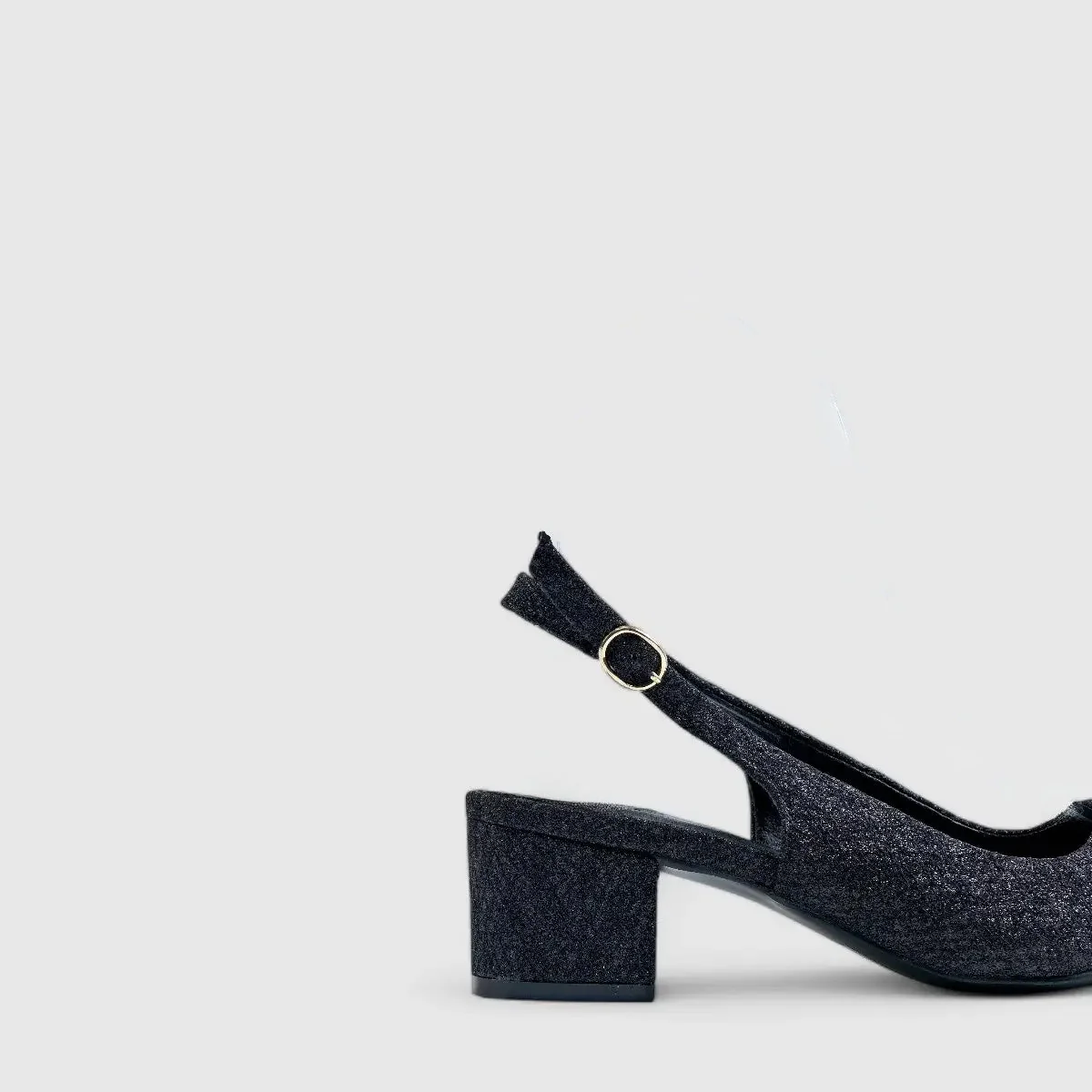 Footwork Dress Block Heel Evening Shoe Black 01663 - Image 4