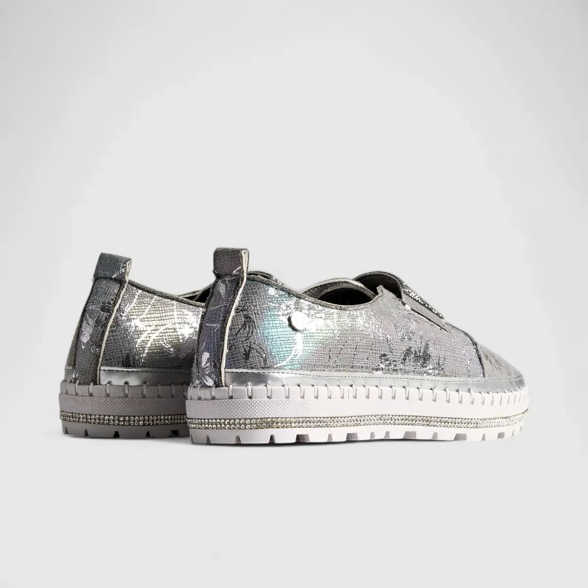 Footworks Bling Sneaker 01649 Silver - Image 3