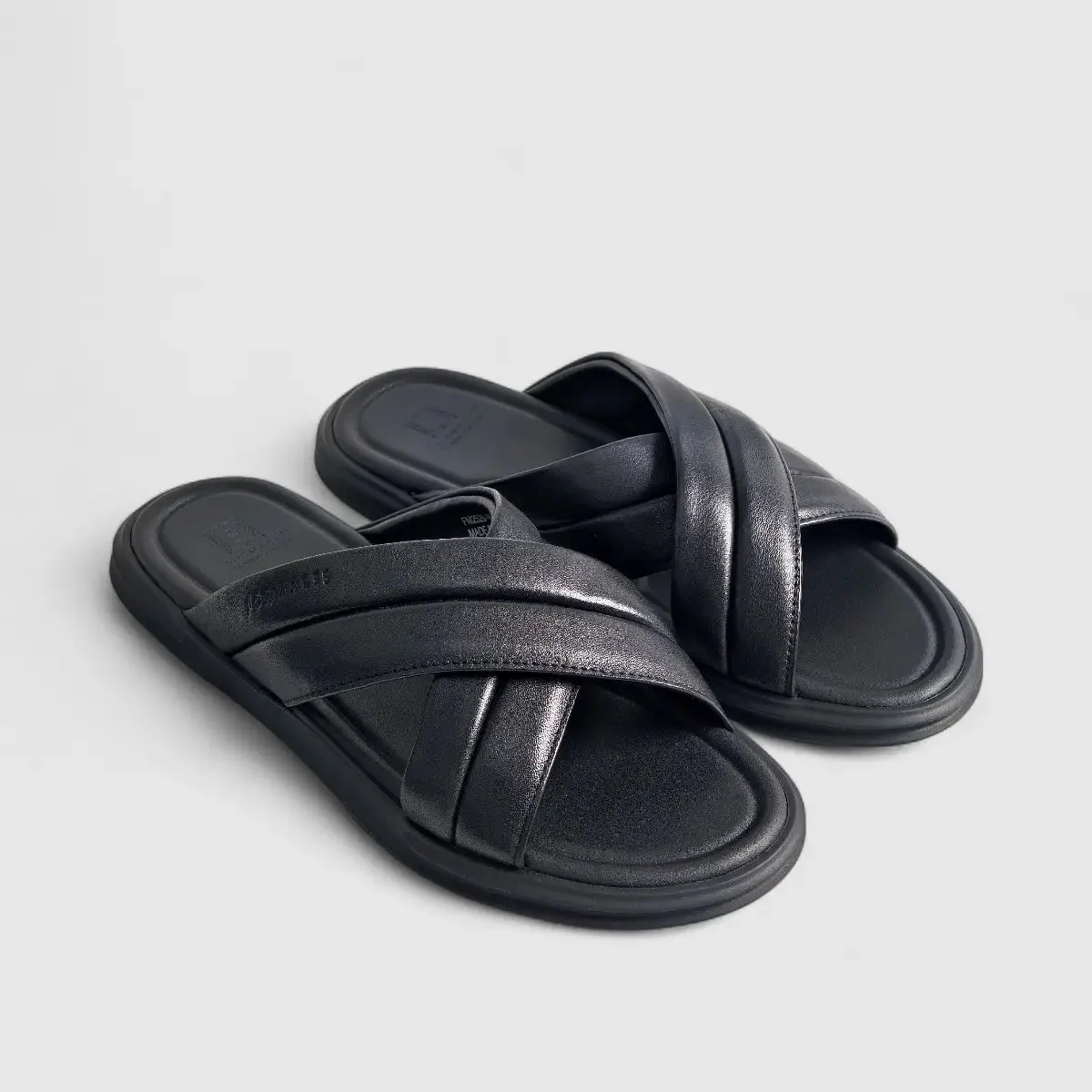 Formales Leather Sandal FM2526-10 Black FS10 - Image 2