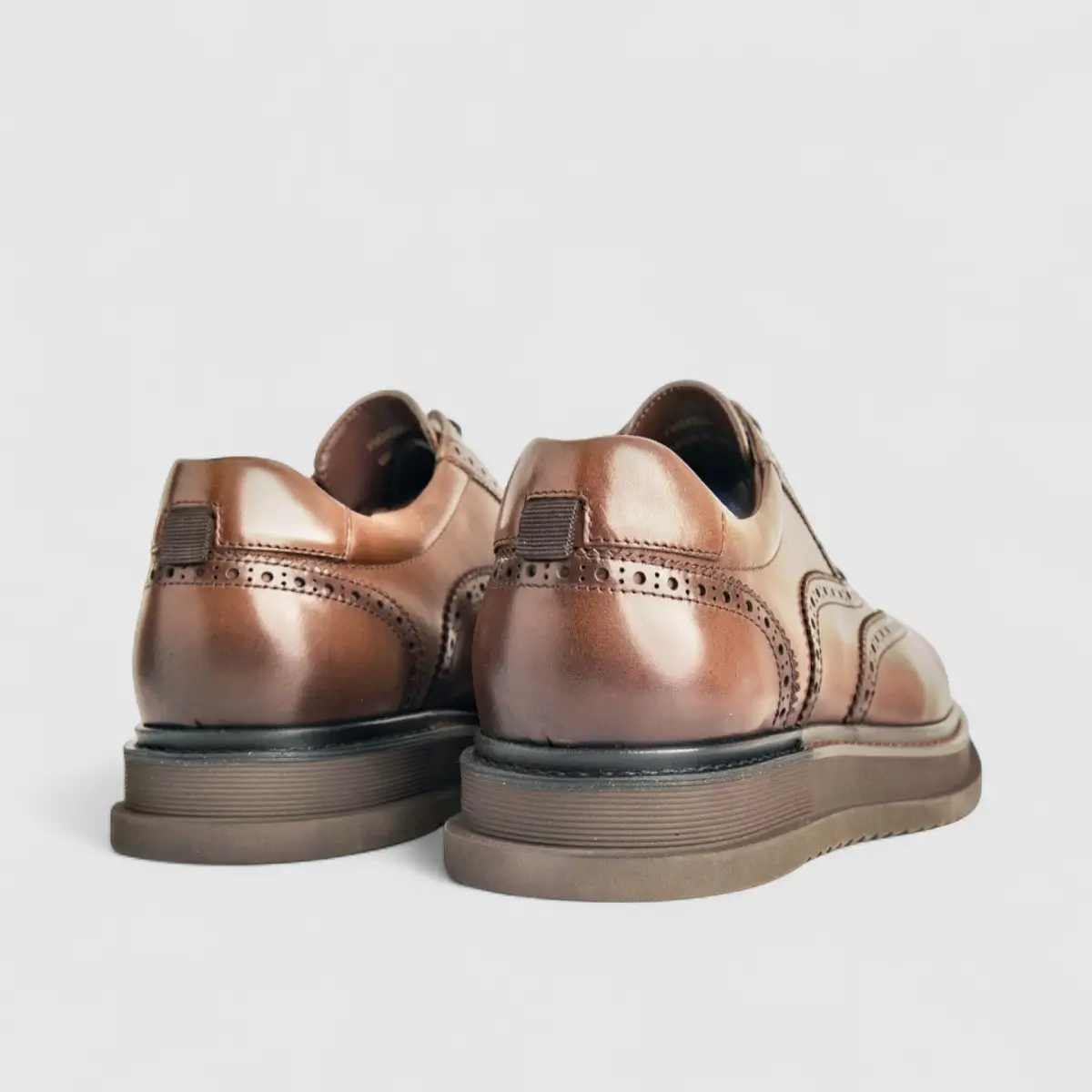 Formales Unisex (UK3 TO UK13) Chunky Sole Lace Up Brouge FM24326-1 Brown FK2 - Image 3