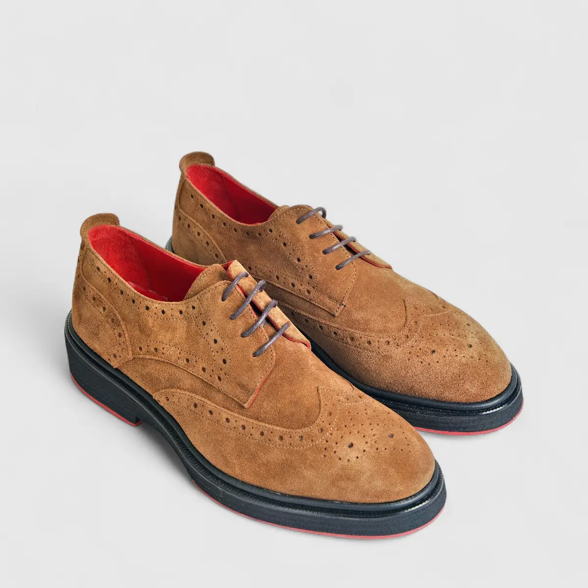 Formales Men's Chunky Sole Lace Up 4116 Tan Suede FC120 - Image 2