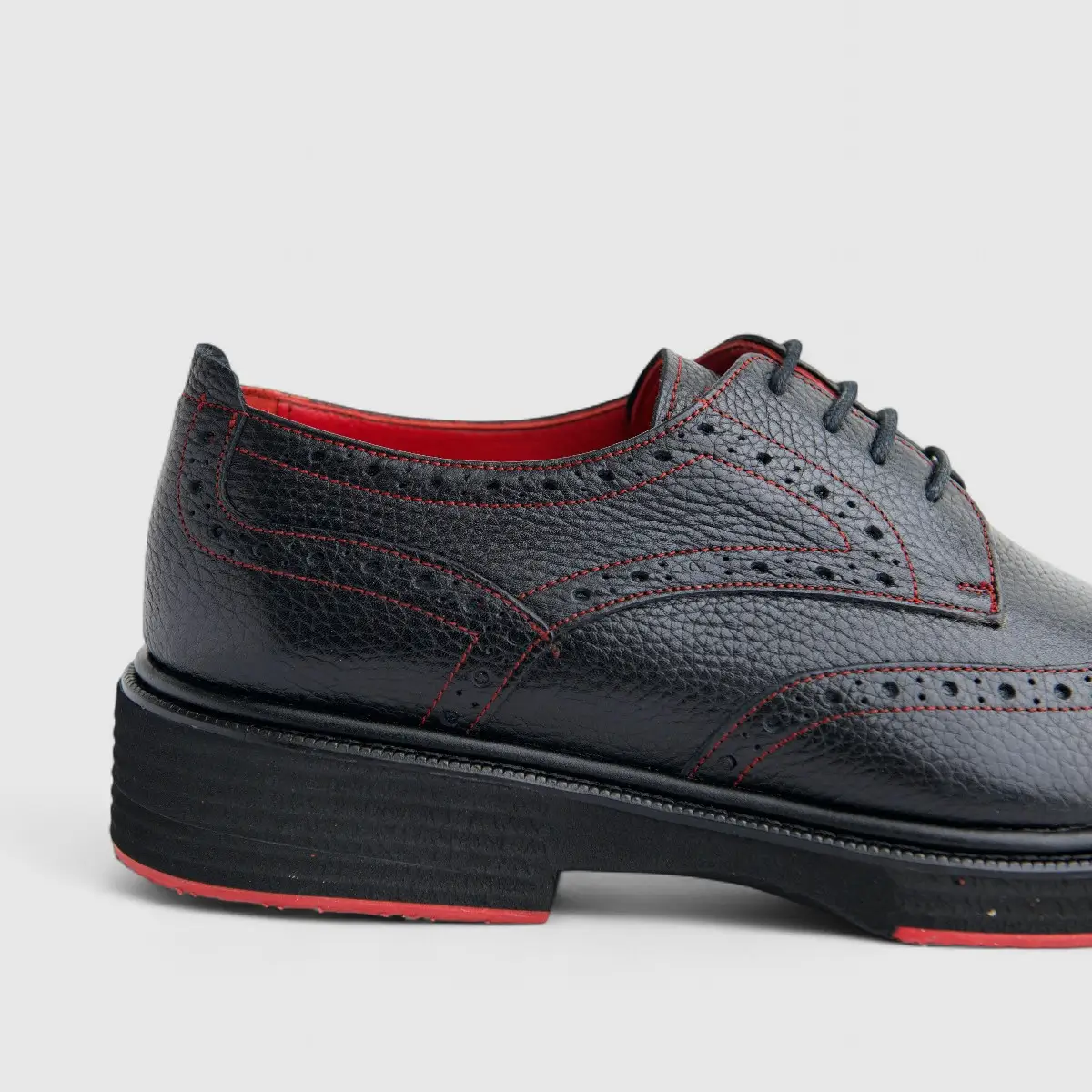 Formales Men's (UK4 TO UK12) Leather Chunky Sole Lace Up Brogue 4116 Black Floater FC141 - Image 5
