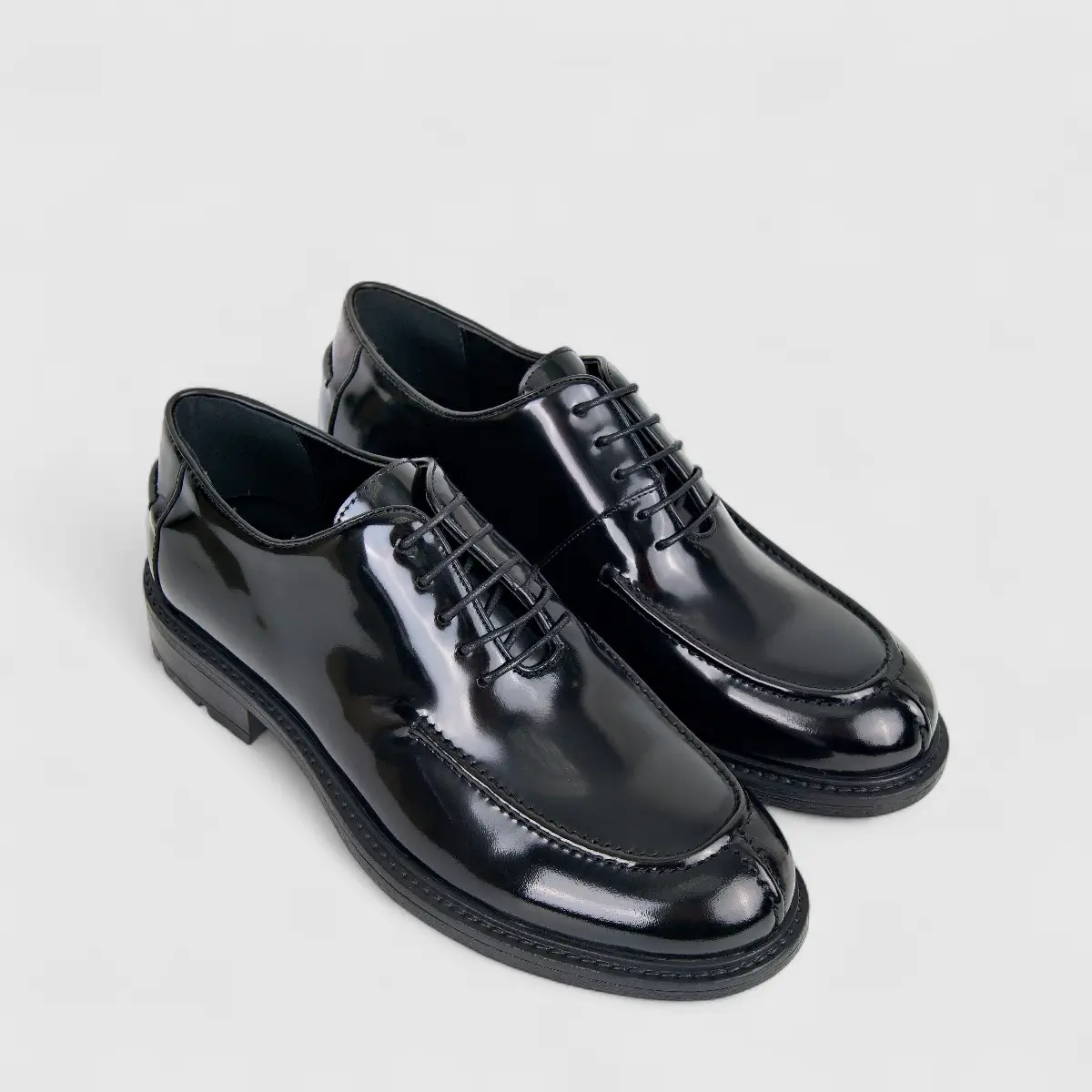 Formales Mens Leather Chunky Sole Lace Up FM2025-832 Black FK20 - Image 2