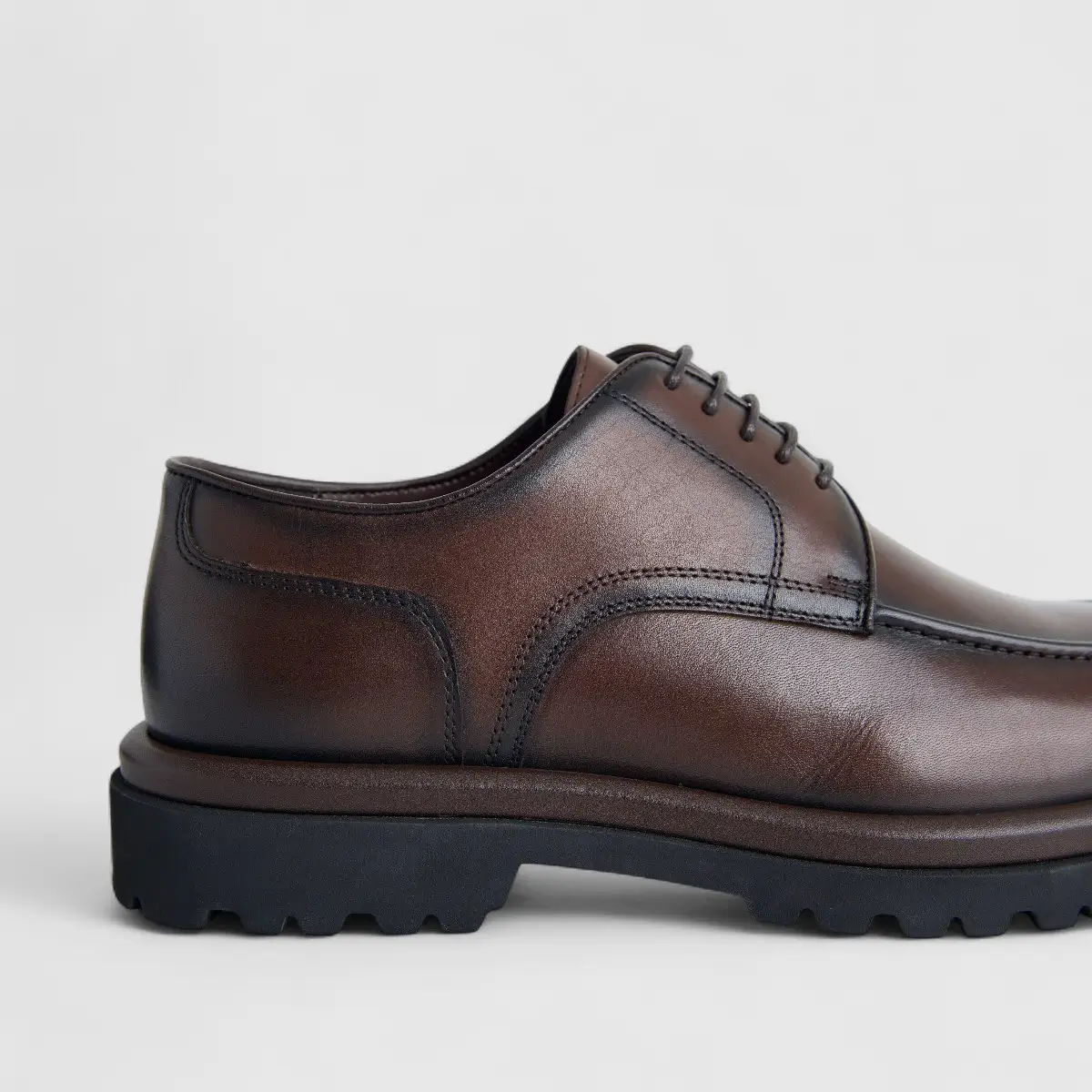 Formales Men's Leather Chunky Sole Lace Up FM2025-837 Coffee FK36 - Image 5