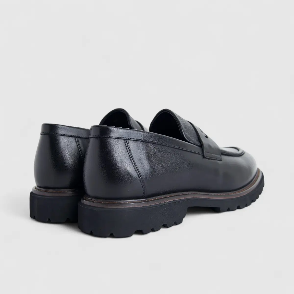 Formales Men's Leather Chunky Sole Slip On FM2025-840 Black FK37 - Image 3