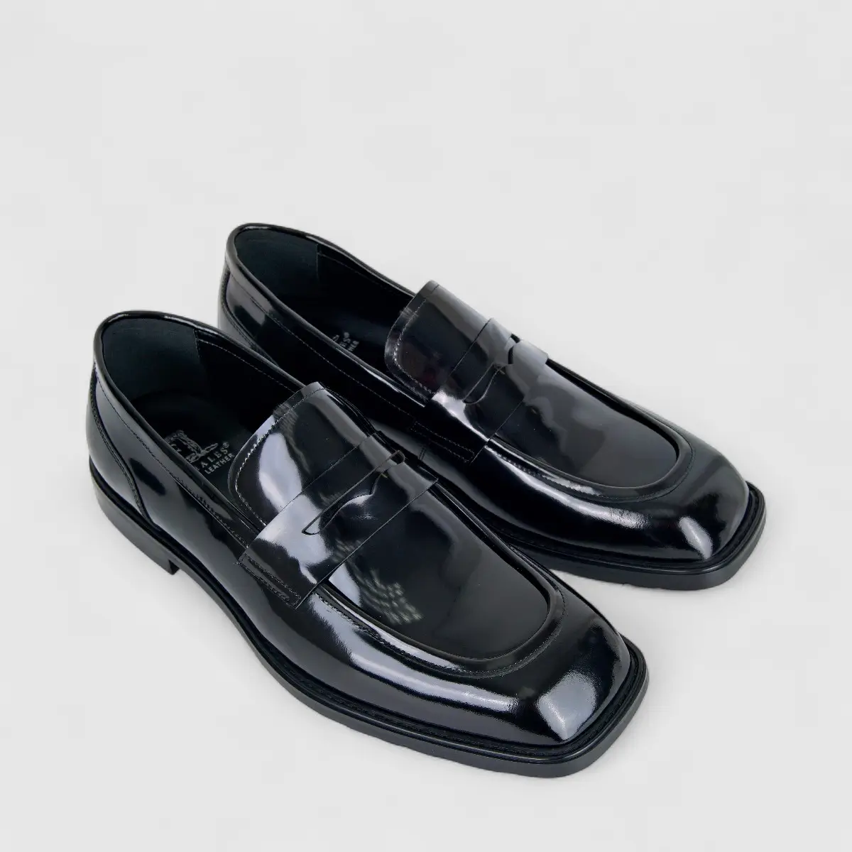 Formales Men's Leather Chunky Sole Slip On FM2025-842 Black FK11 - Image 2