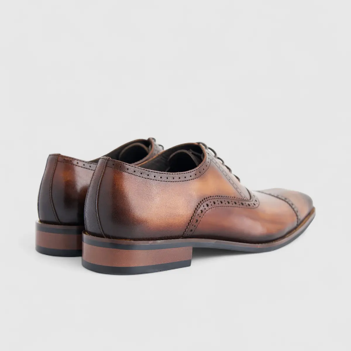 Formales Men's Leather Lace Up AAD7-5 Brown EL131 - Image 3