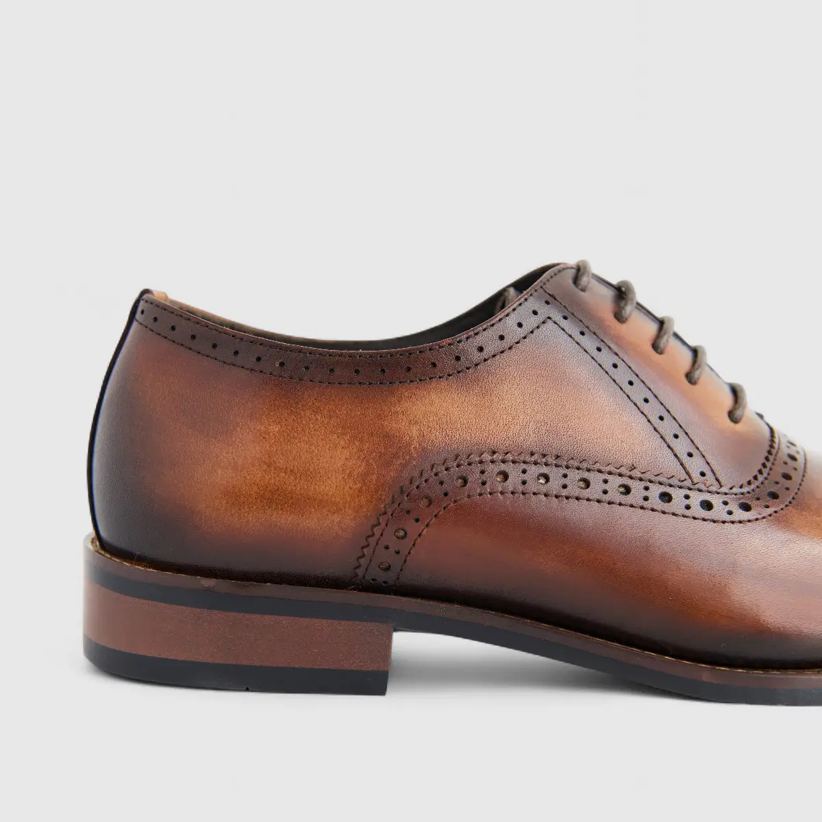 Formales Men's Leather Lace Up AAD7-5 Brown EL131 - Image 5