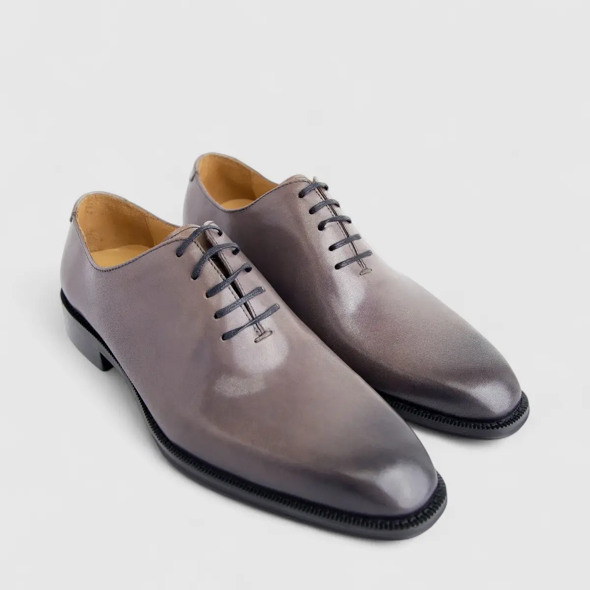 Formales Men's Leather Lace Up AE5302-105 Grey EL121 - Image 2