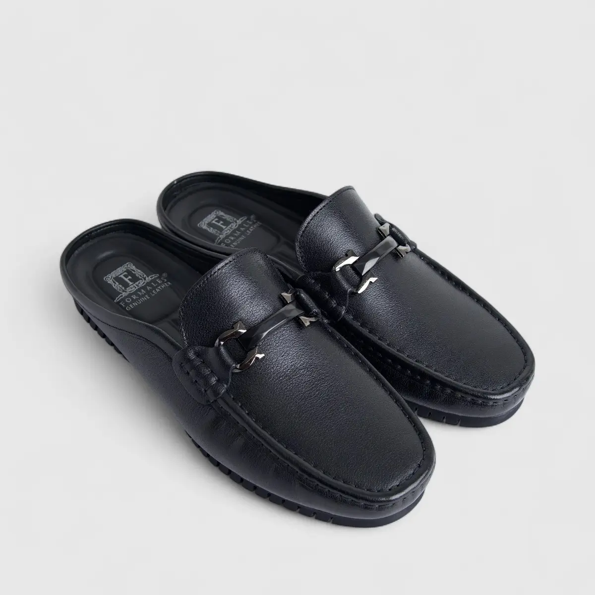 Formales Men's Leather Mule FM2025-802 Black FK40 - Image 2