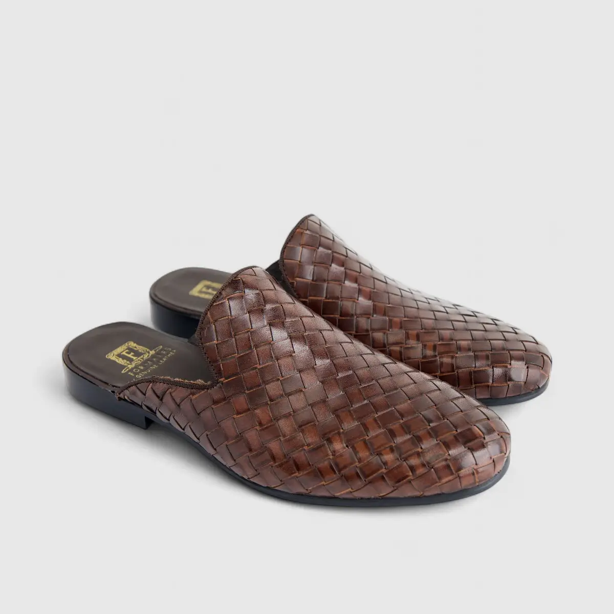 Formales Men's Leather Slip On Open Back AA512-3 Coffee EL135 - Image 2