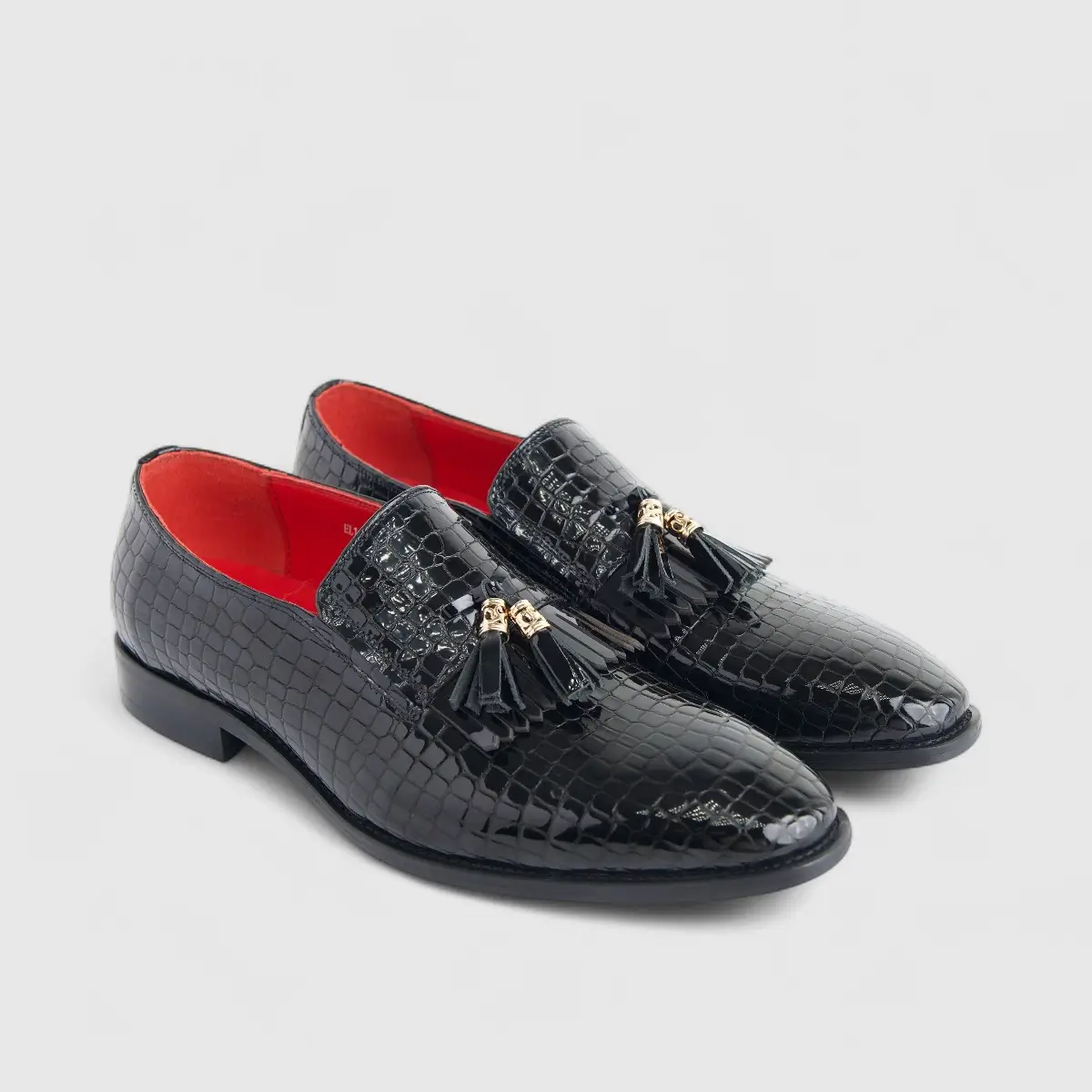 Formales Men's Leather Slip On With Tassel AE585-130 Black EL142 - Image 2