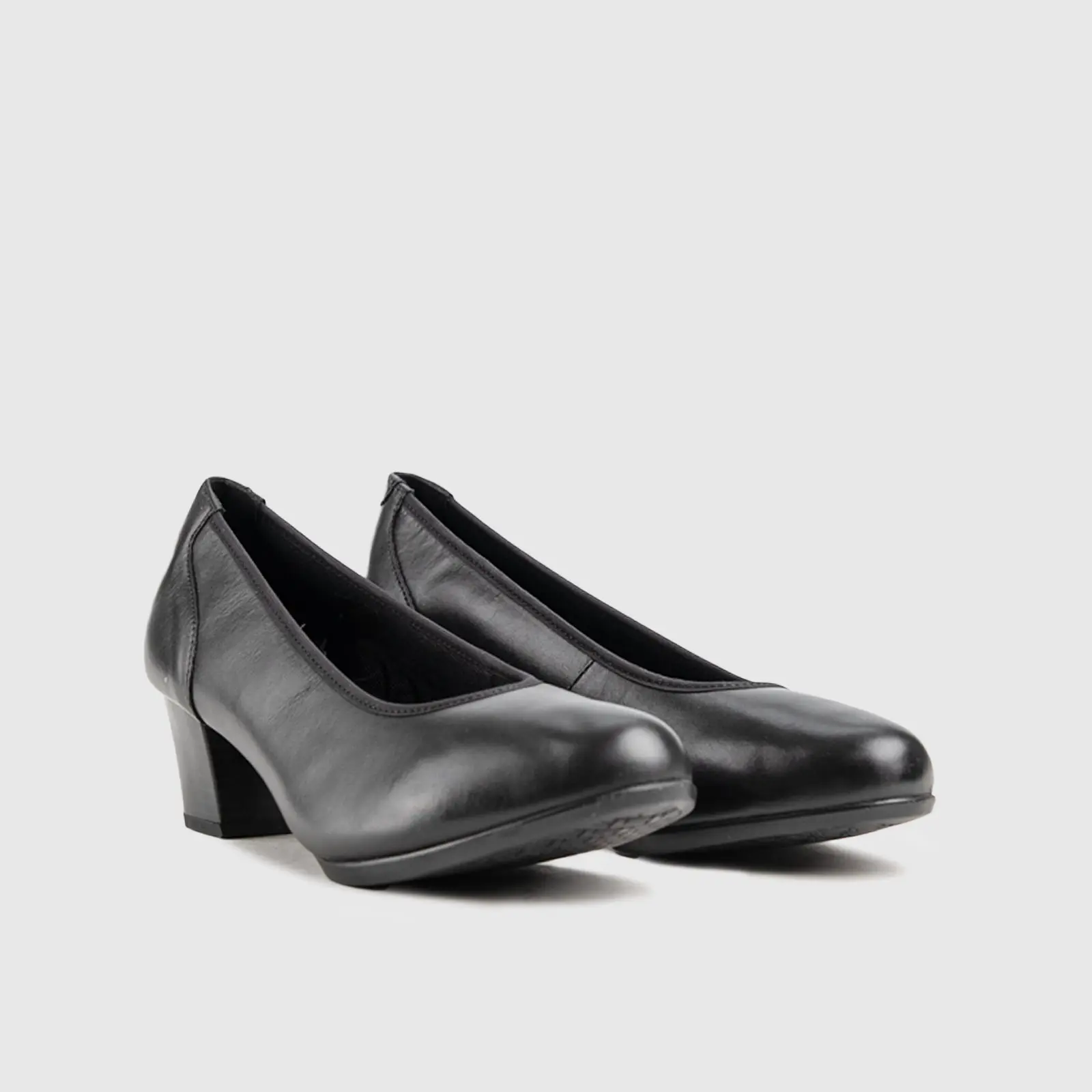 Hush Puppies Ladies Comfort Block Heel Court HPL01078 Shimmer Black HL284 - Image 2