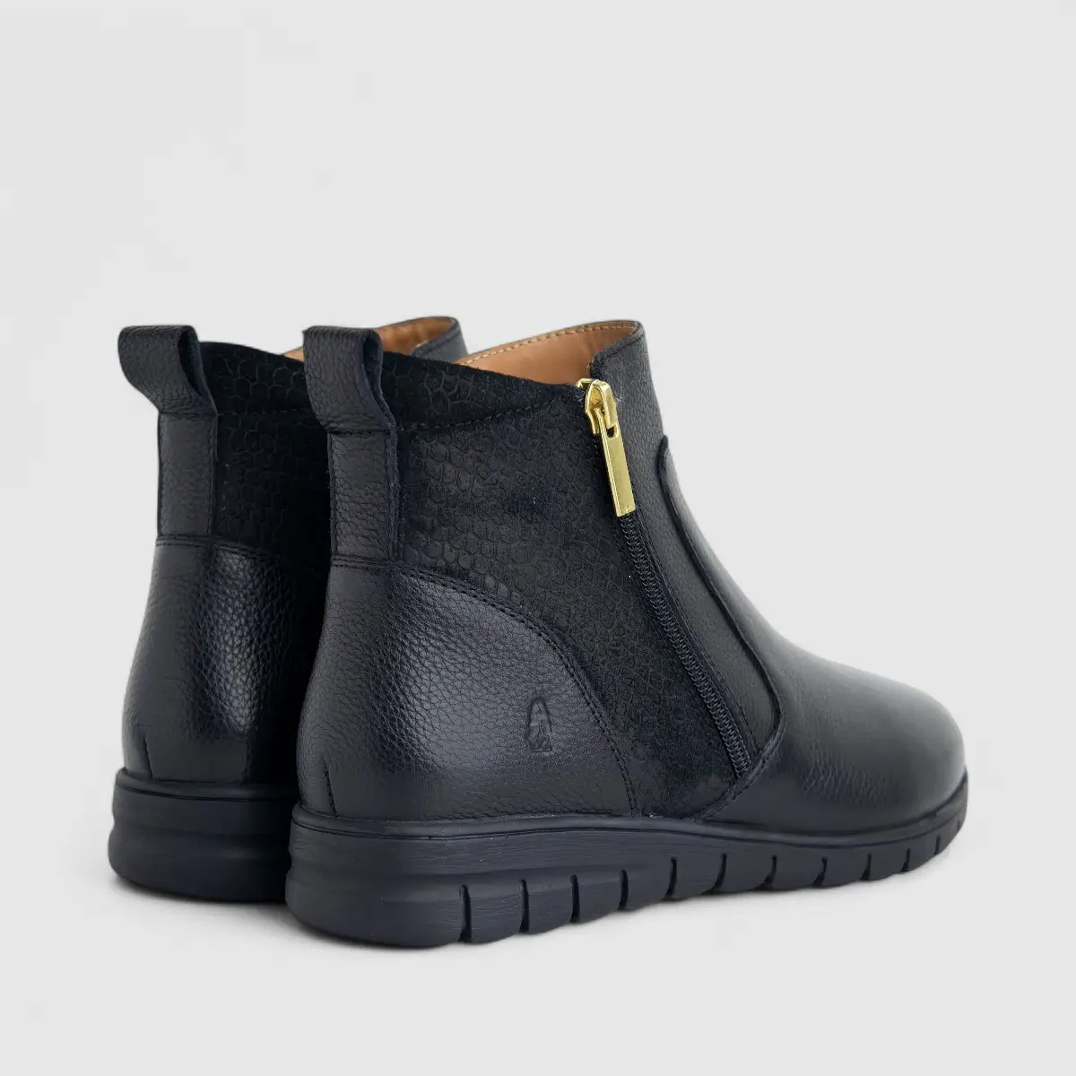 Hush Puppies Ladies Leather Ankle Boot Aurelia HPL01495 Black DB35 - Image 3