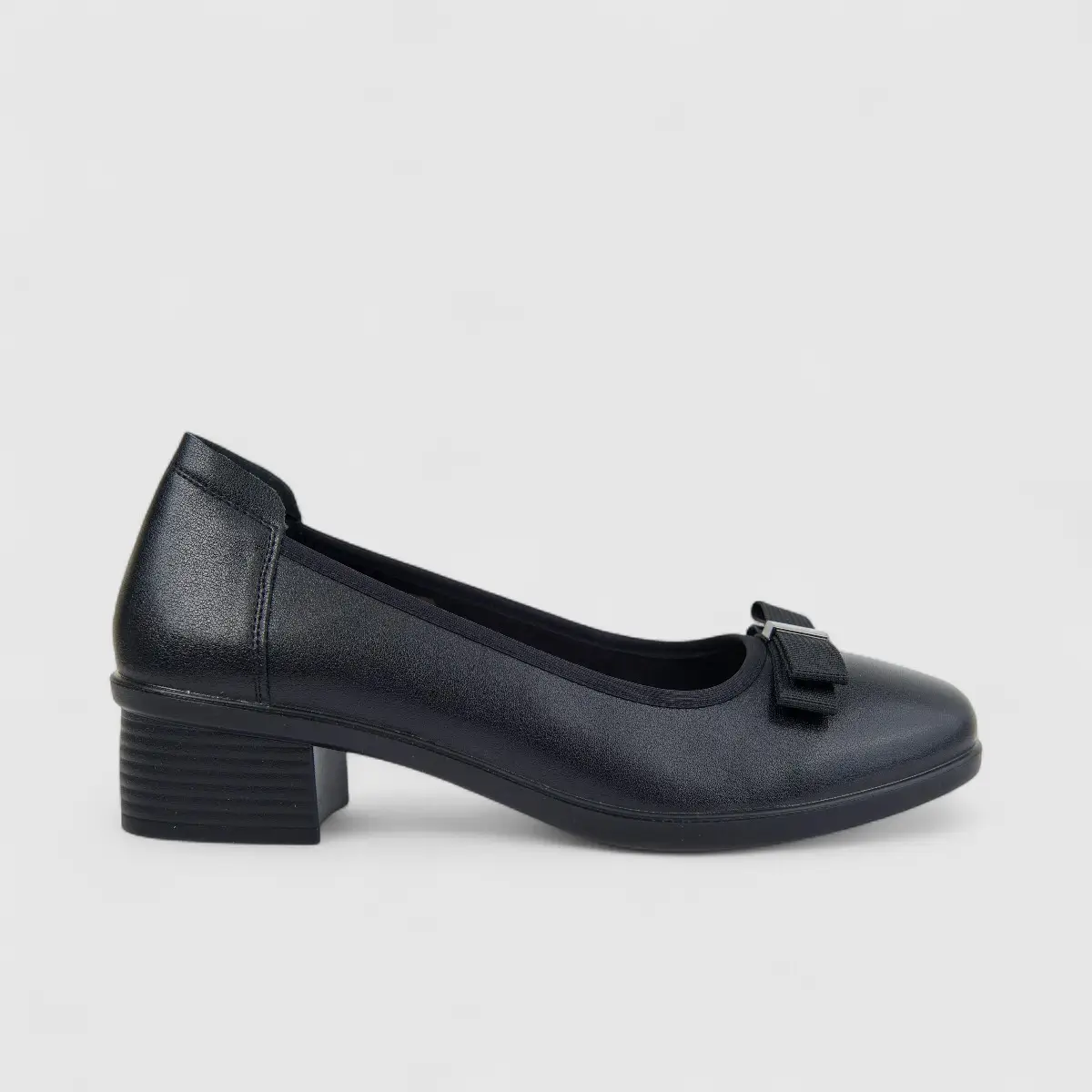 Hush Puppies Soft Style Ladies Comfort Block Heel Court Reagan SSL01616 Black SS340