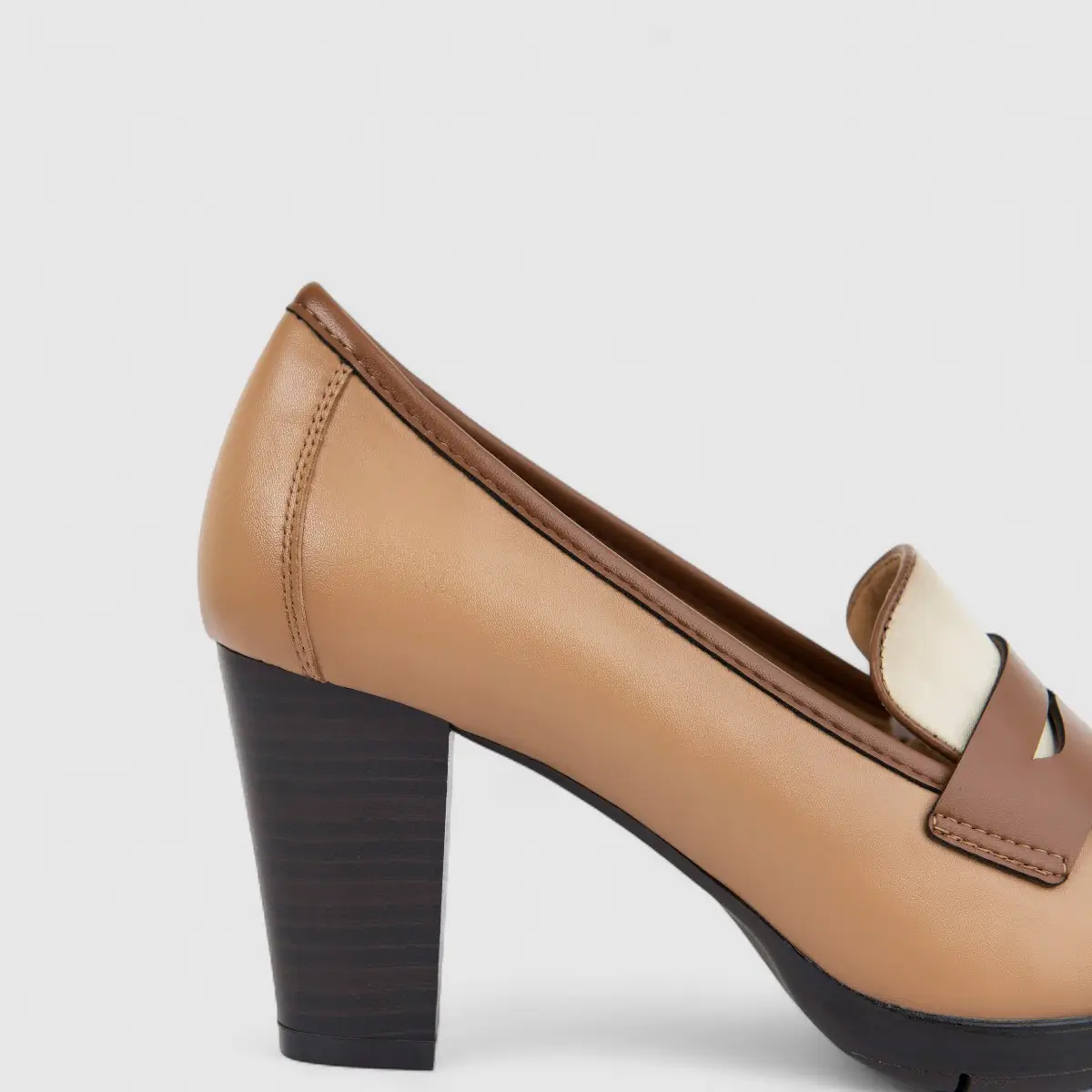 Hush Puppies Soft Style Ladies Comfort Block Heel Shoe Mathura SSL01628 Caramel Multi SS337 - Image 5