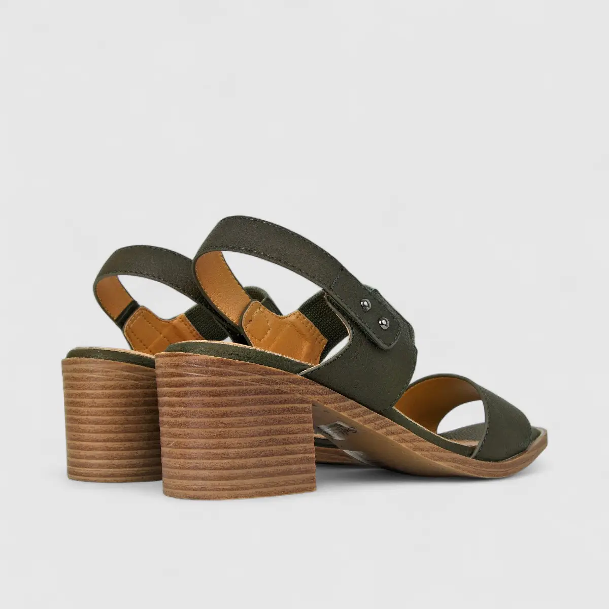 Hush Puppies Soft Style Ladies Block Heel Sandal Abrianna SSL01569 Olive SS282 - Image 3
