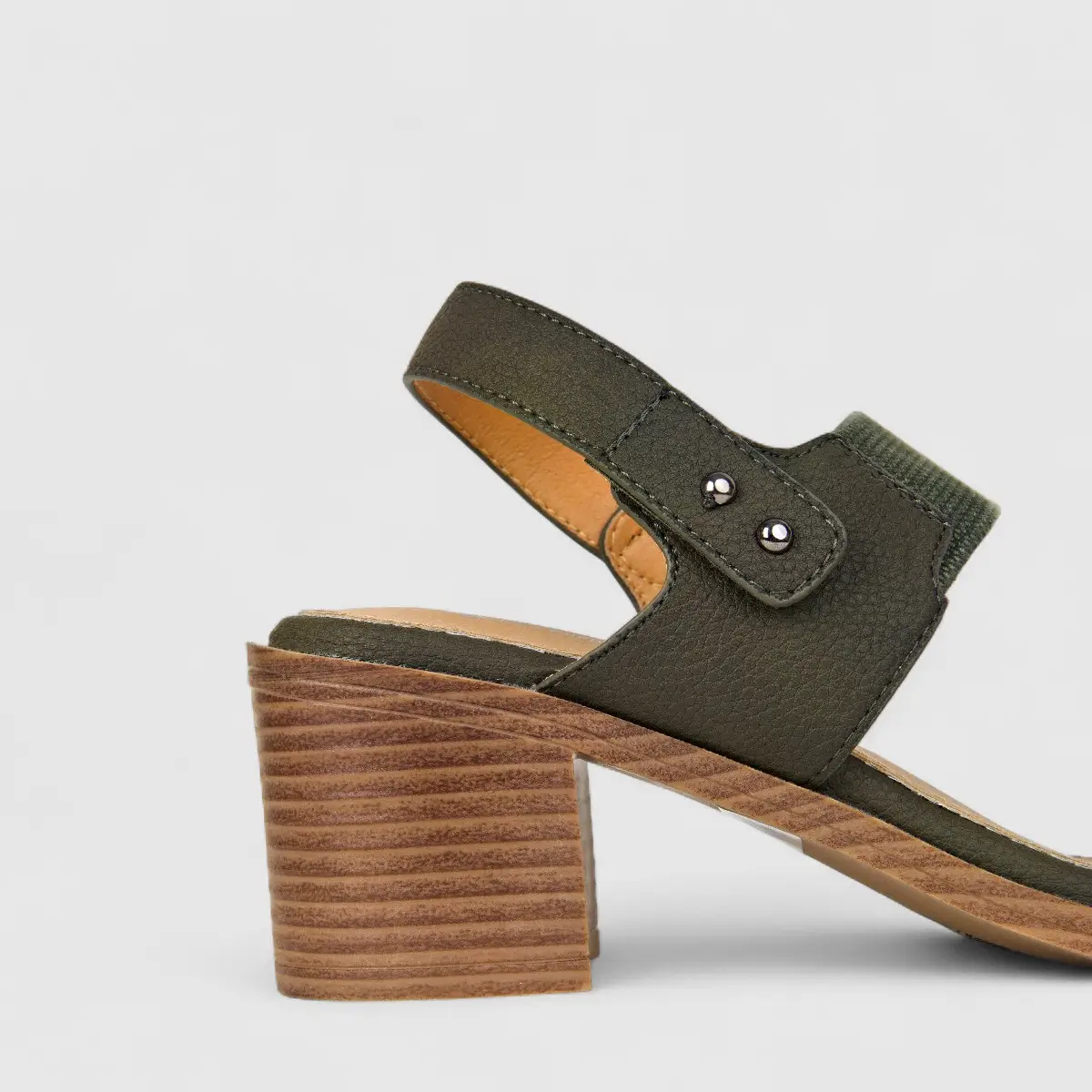 Hush Puppies Soft Style Ladies Block Heel Sandal Abrianna SSL01569 Olive SS282 - Image 4