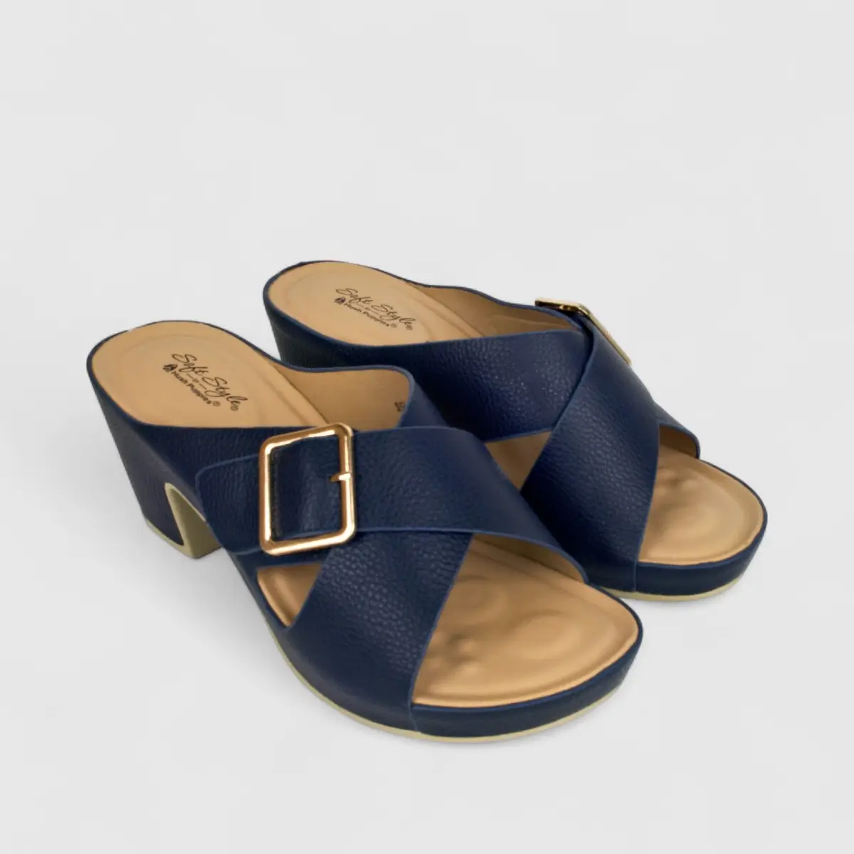 Hush Puppies Soft Style Ladies Block Heel Sandal Caden SSL01490 Navy SS301 - Image 2