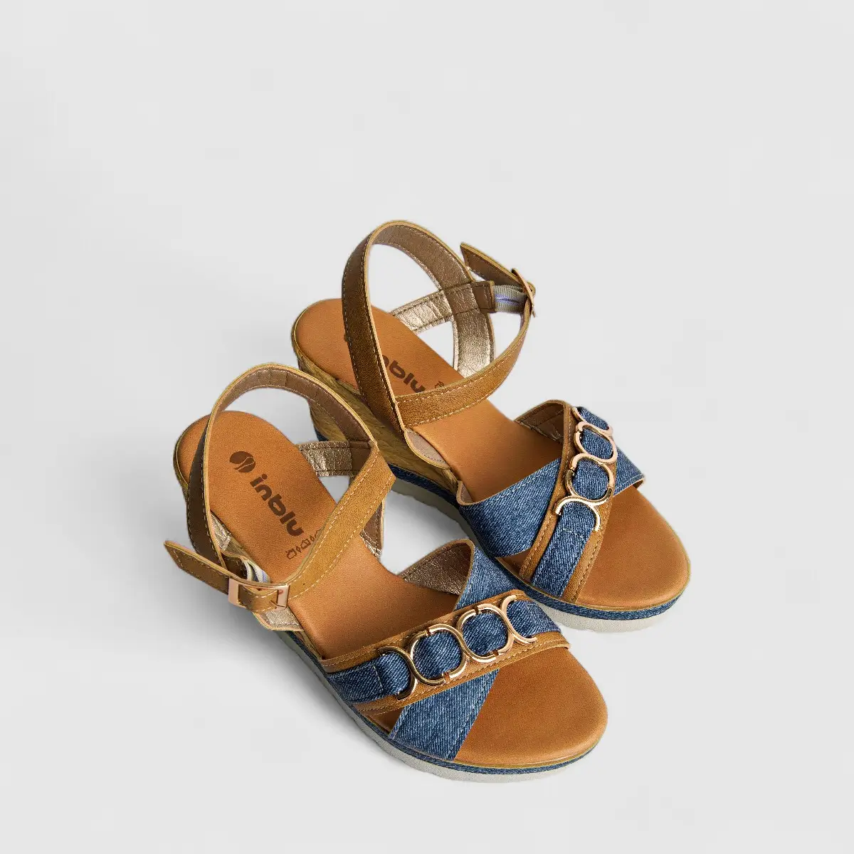 Inblu Ladies Comfort Espadrille Wedge FG000041 Camel AL42 - Image 2