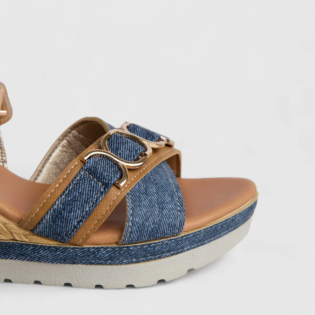Inblu Ladies Comfort Espadrille Wedge FG000041 Camel AL42 - Image 5