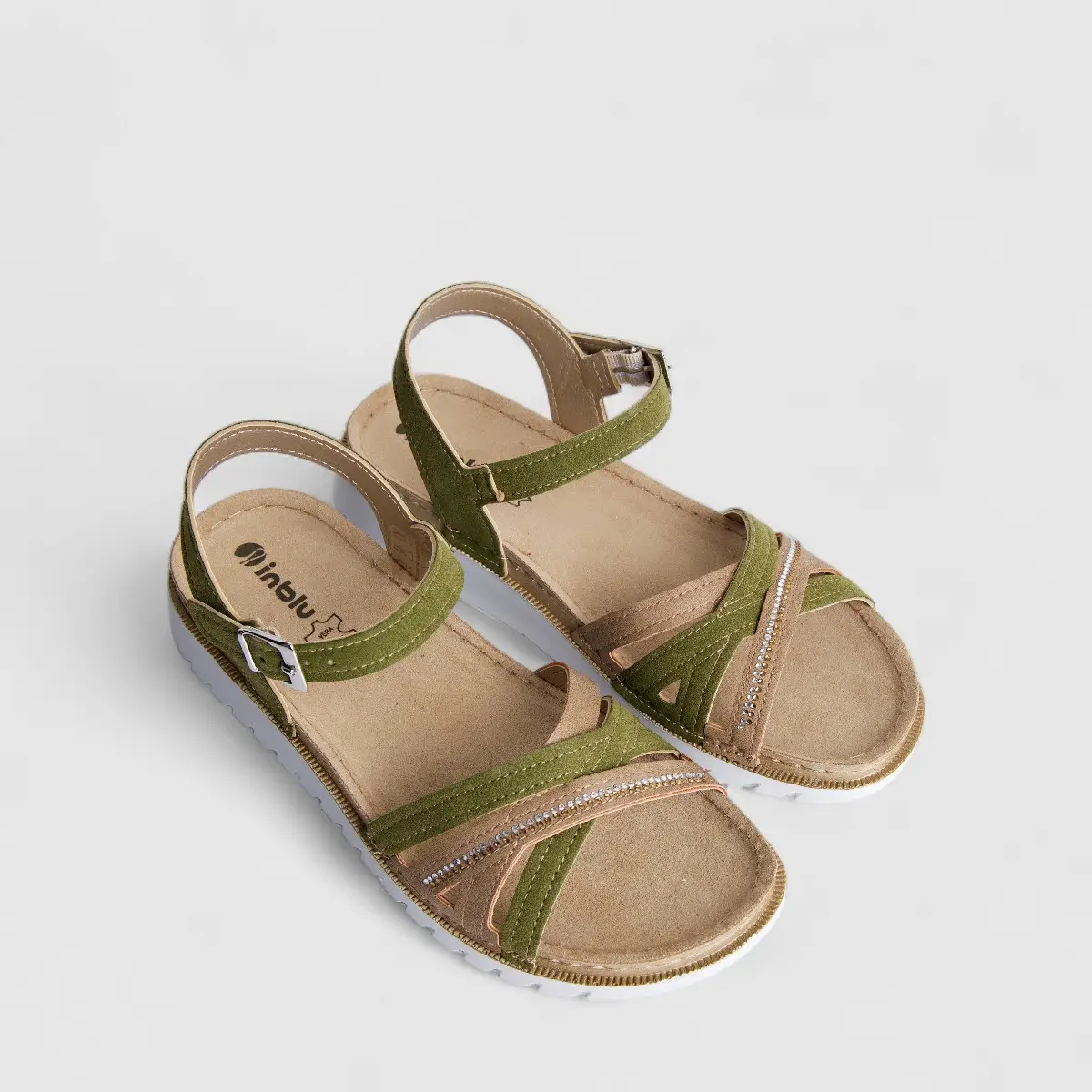Inblu Ladies Comfort Sandal CN000048 Green Multi AL39 - Image 2