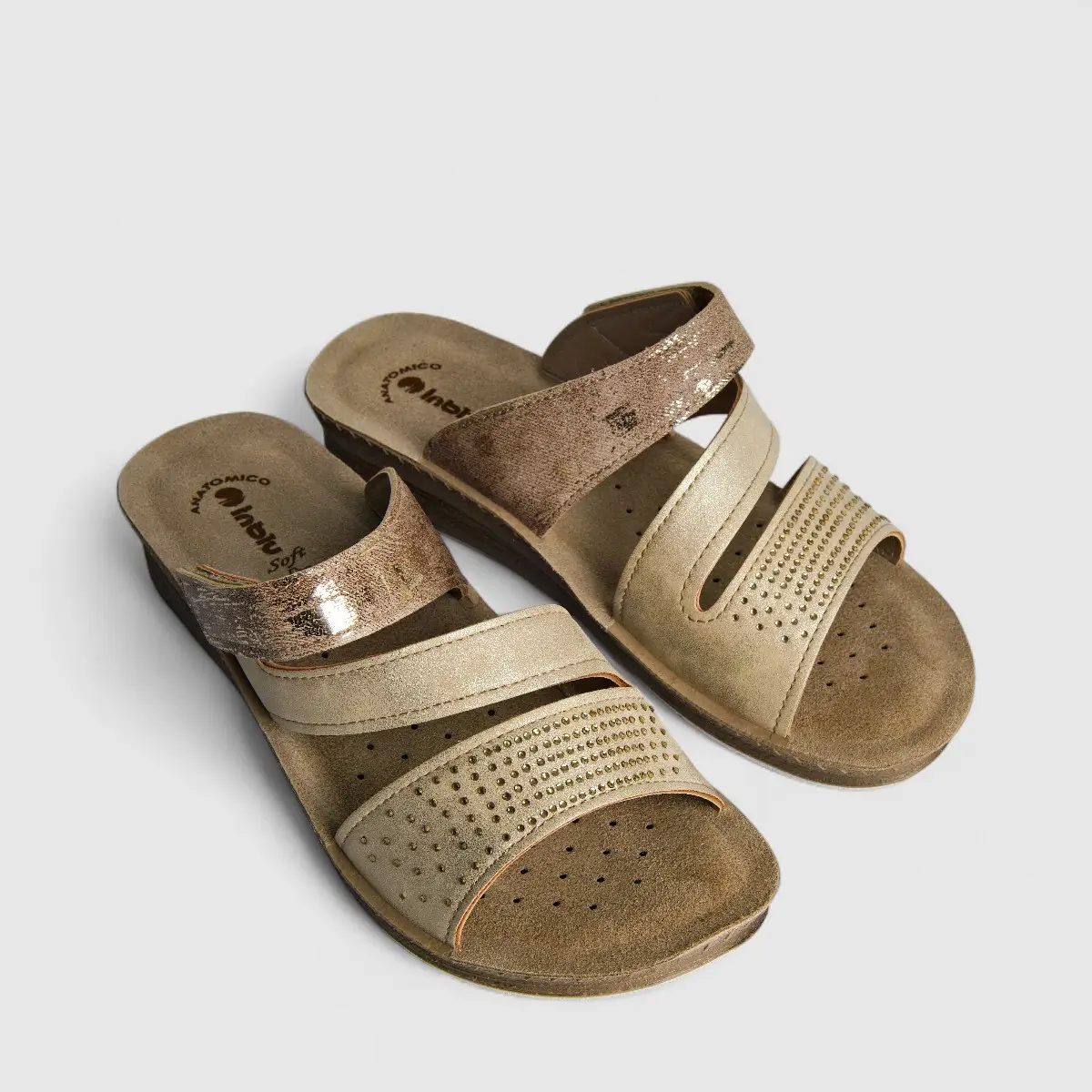 Inblu Ladies Comfort Push In Sandal FC000062 Sand AL28 - Image 2