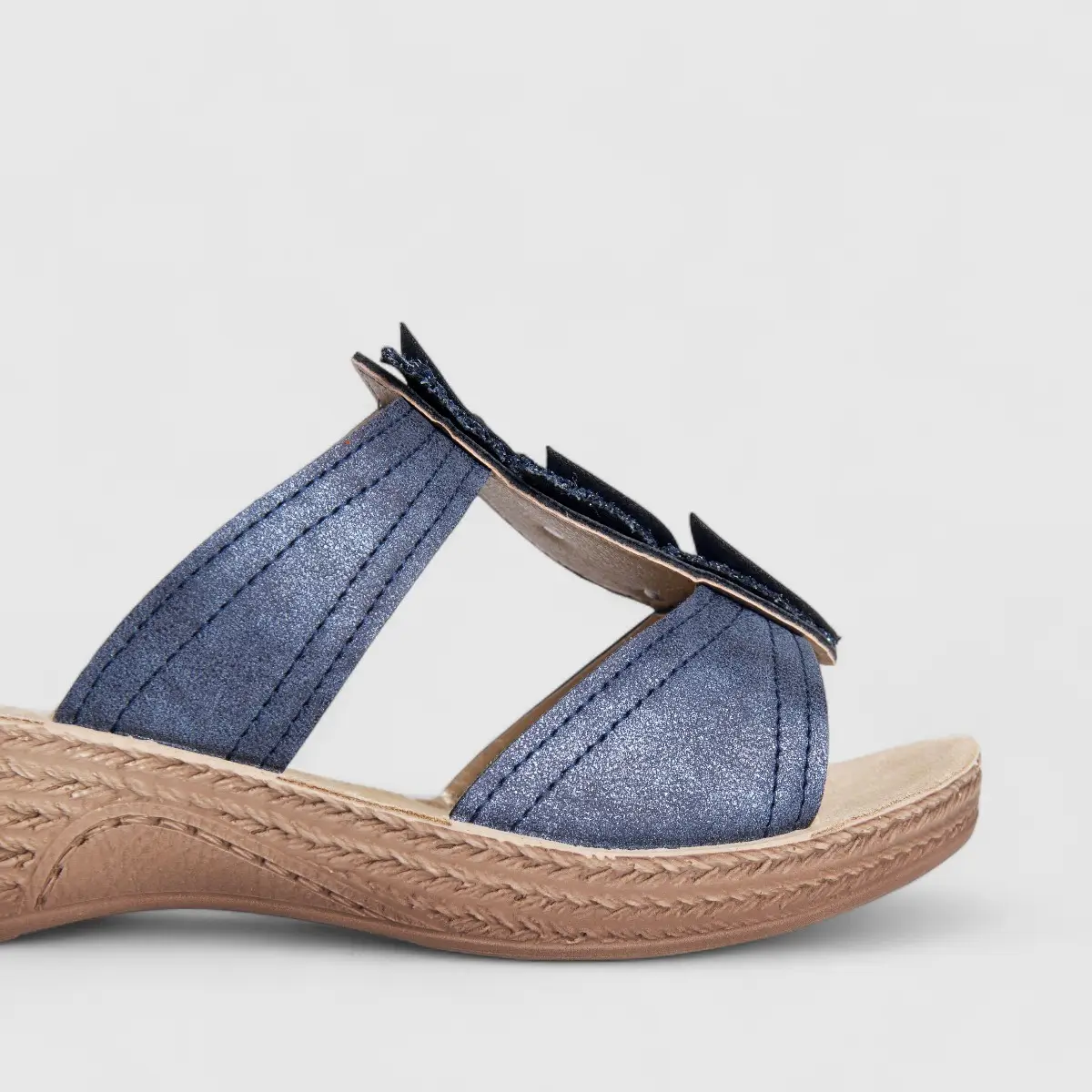 Inblu Ladies Comfort Push In Sandal GL000064 Blue AL27 - Image 5