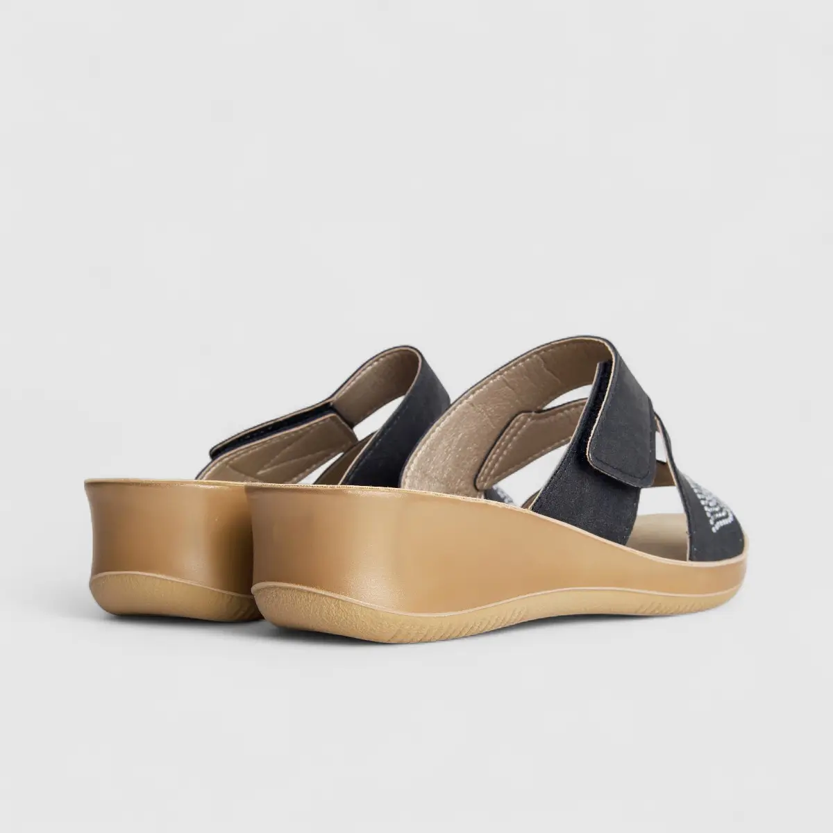 Inblu Ladies Comfort Push In Sandal SE000017 Black AL30 - Image 3