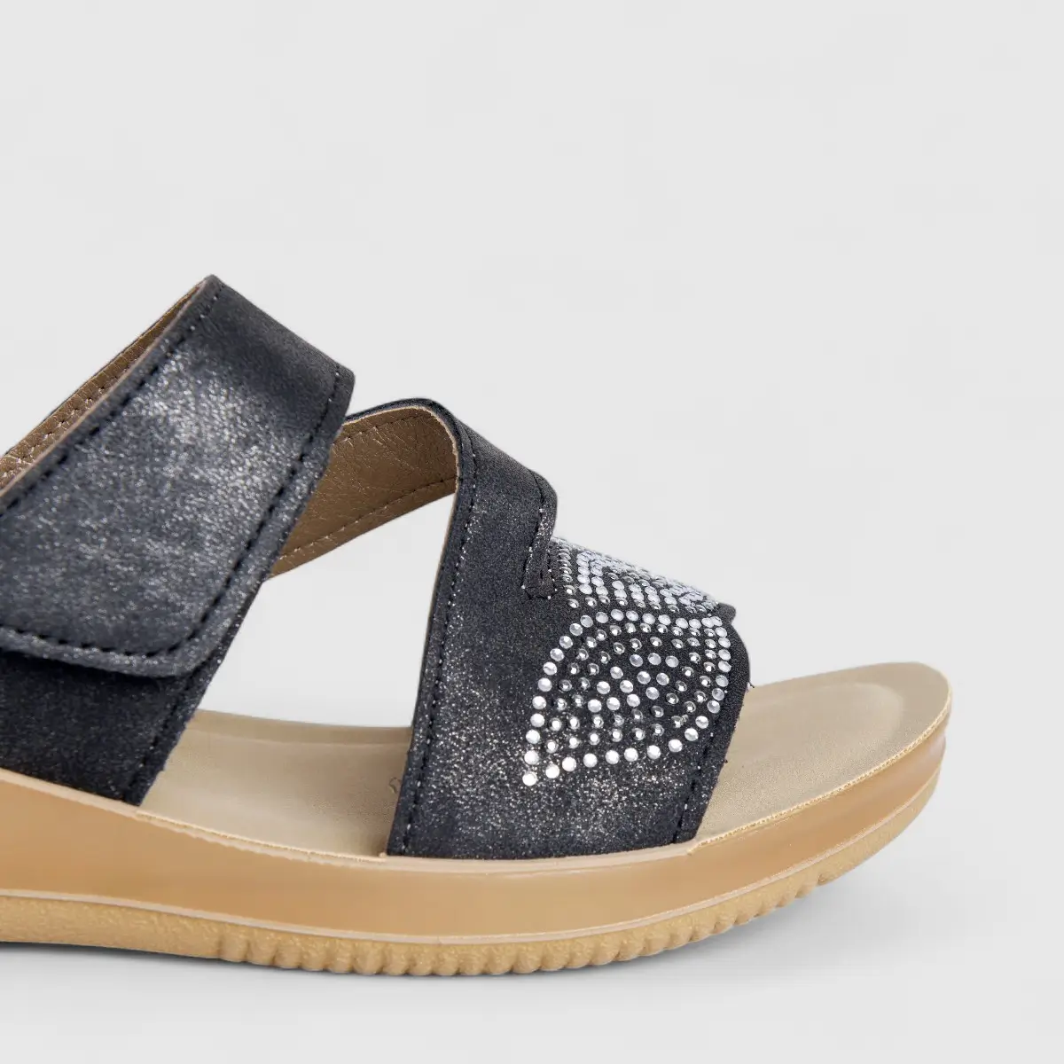 Inblu Ladies Comfort Push In Sandal SE000017 Black AL30 - Image 5