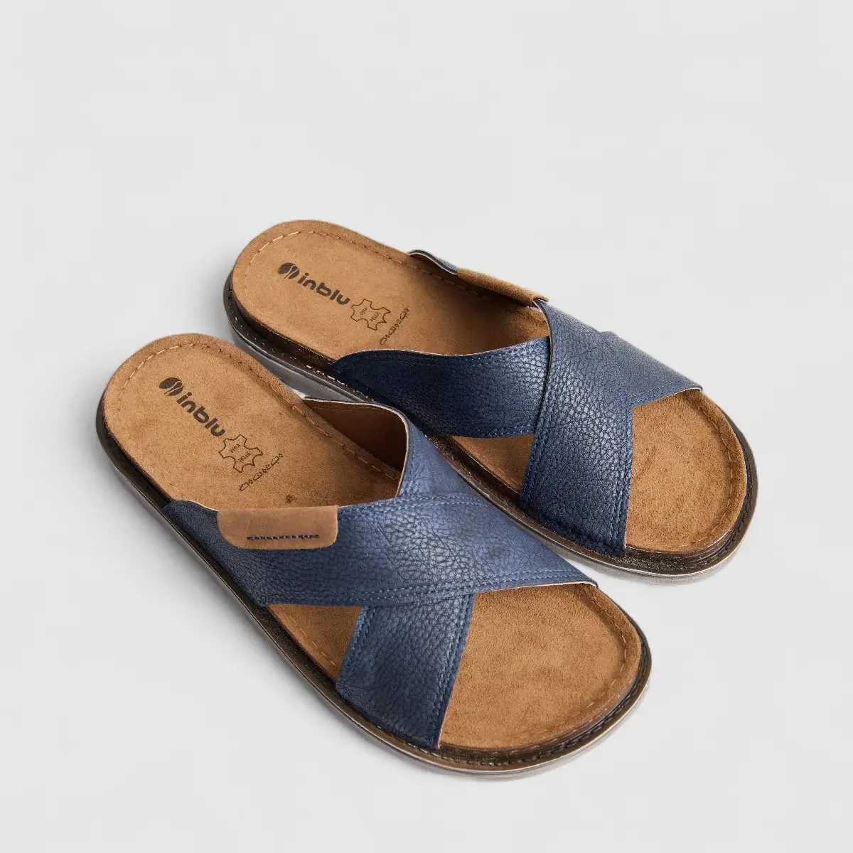 Inblu Men's Comfort Push In Sandal BU000015 Blue AM18 - Image 2