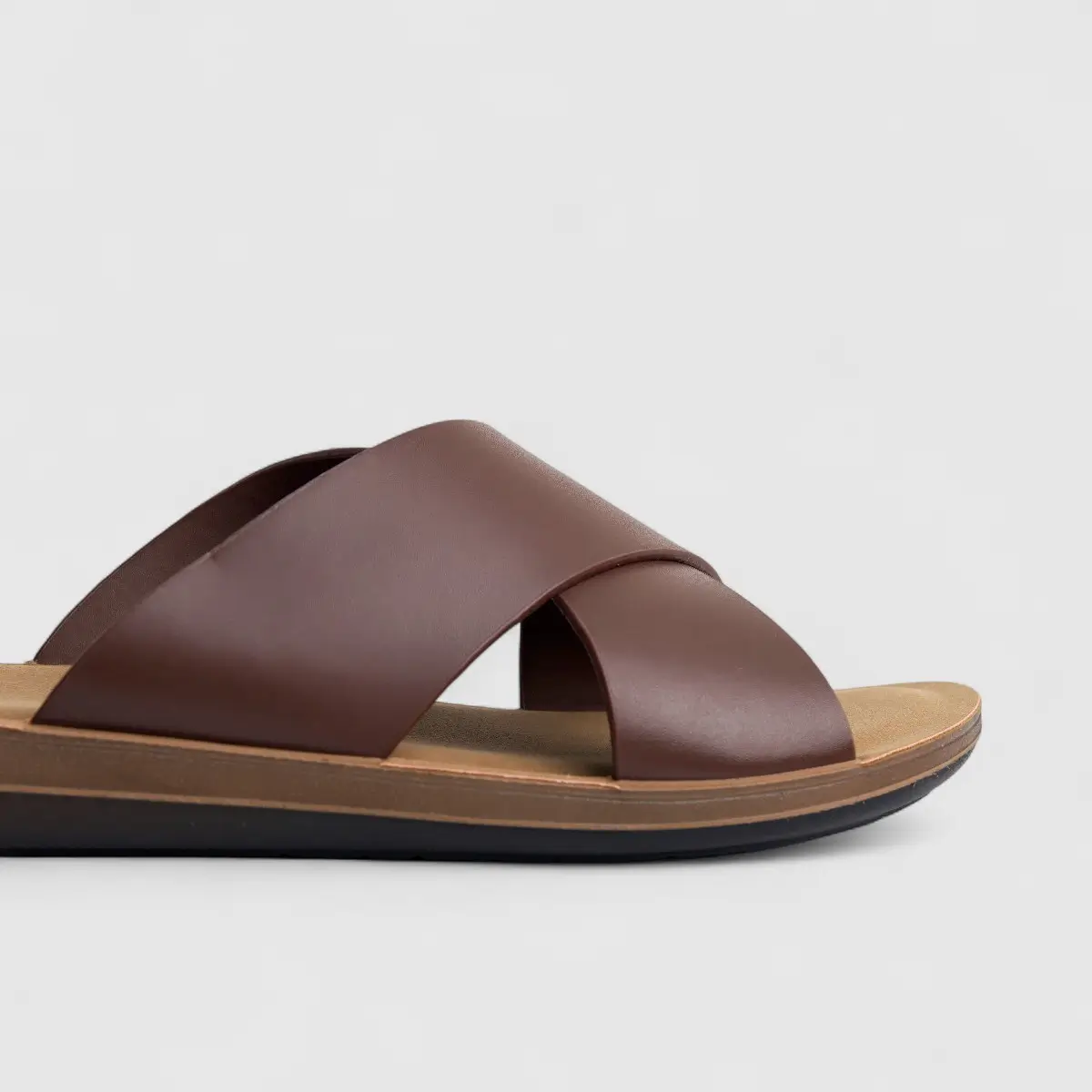 Inblu Men's Comfort Push In Sandal DA000026 Dark Brown AM22 - Image 5